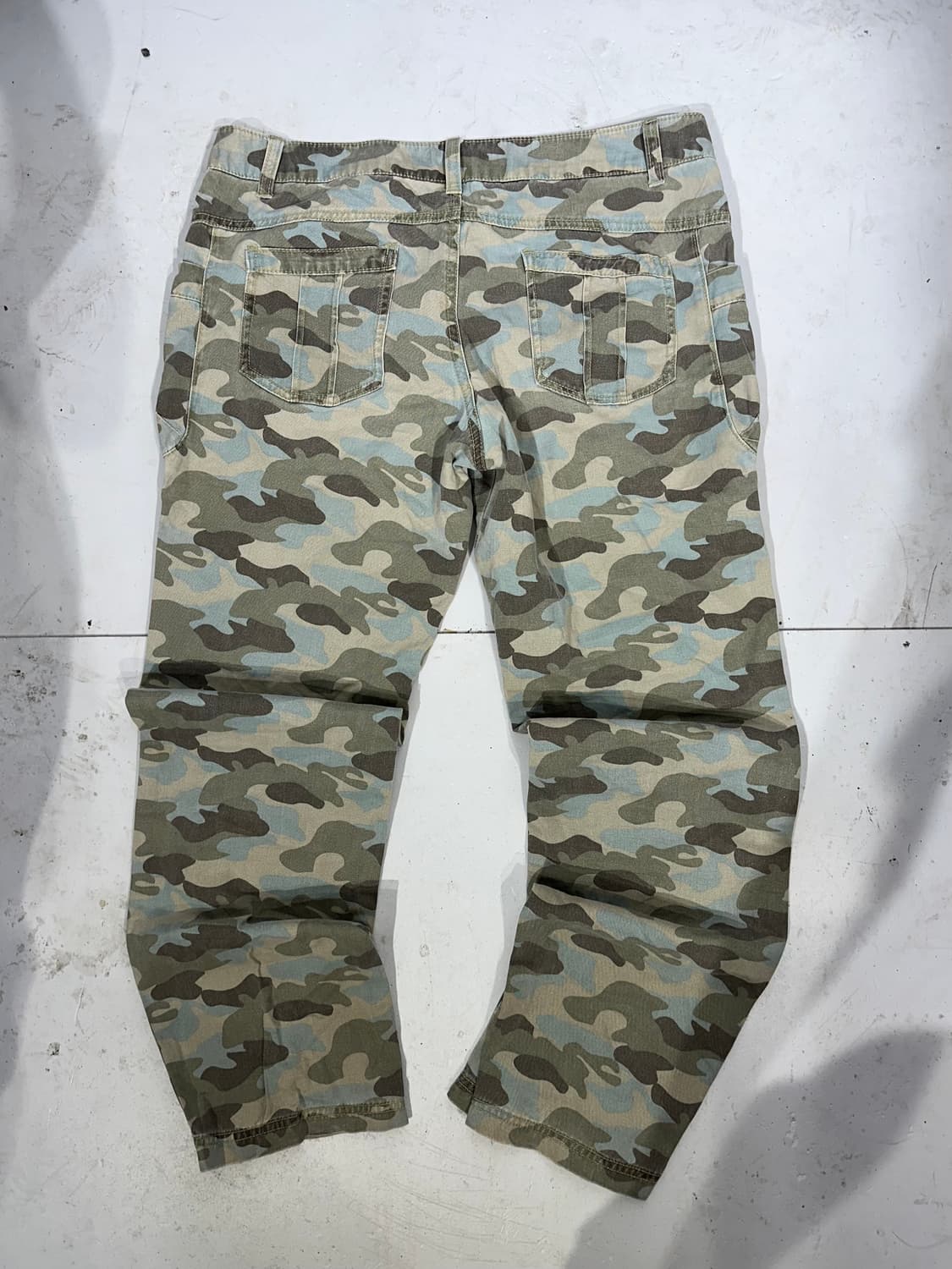 빈티지 카키 카모 밀리터리 카고 팬츠  상품이미지5