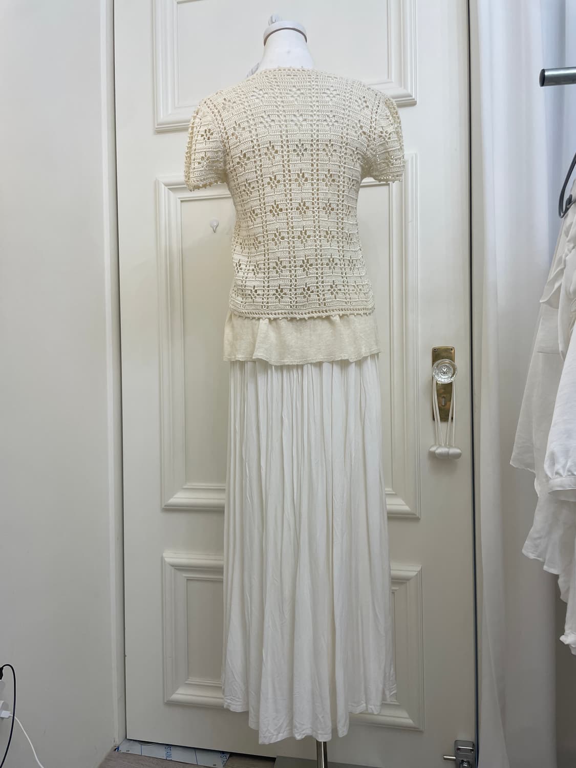 ivory crochet knit sleeveless&cardigan&s 상품이미지3