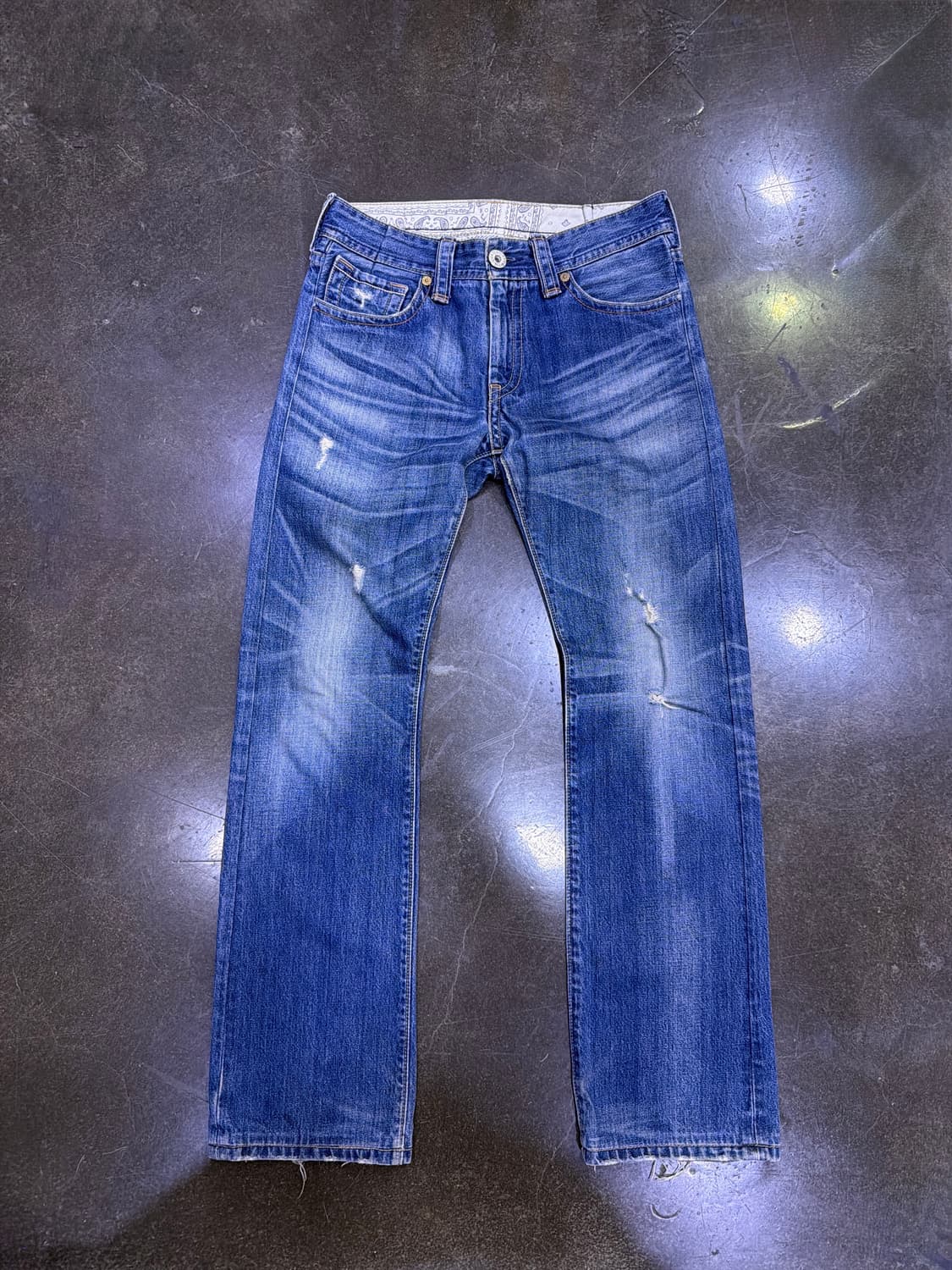 리바이스 523 스트레이트핏 백포켓 빈티지 데미지 워싱 데님팬츠 32 상품이미지1