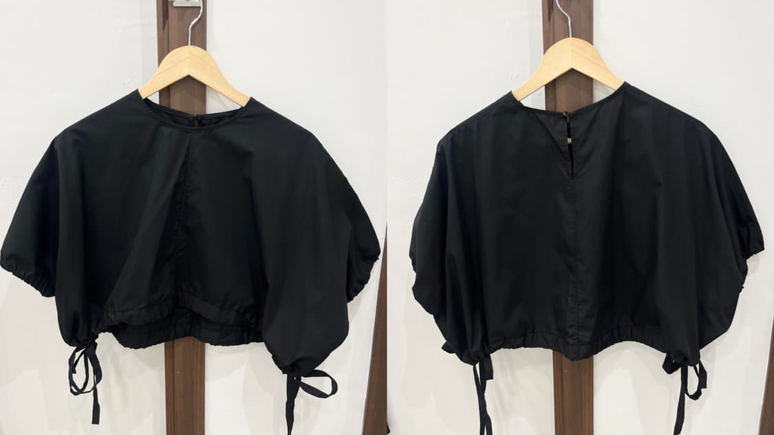 drawstring drape black blouse 상품이미지7