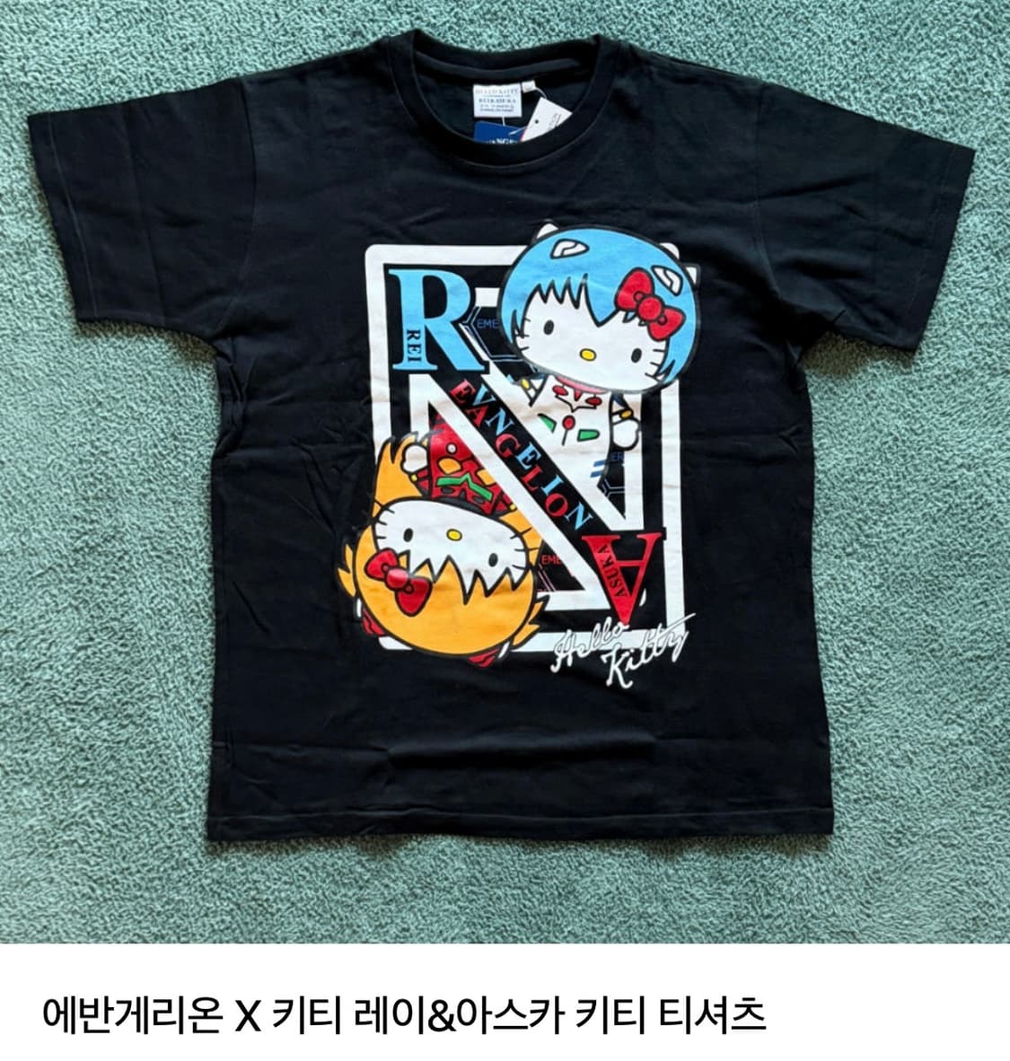 에반게리온 X 헬로키티 레이 아스카 반팔 티셔츠 상품이미지1