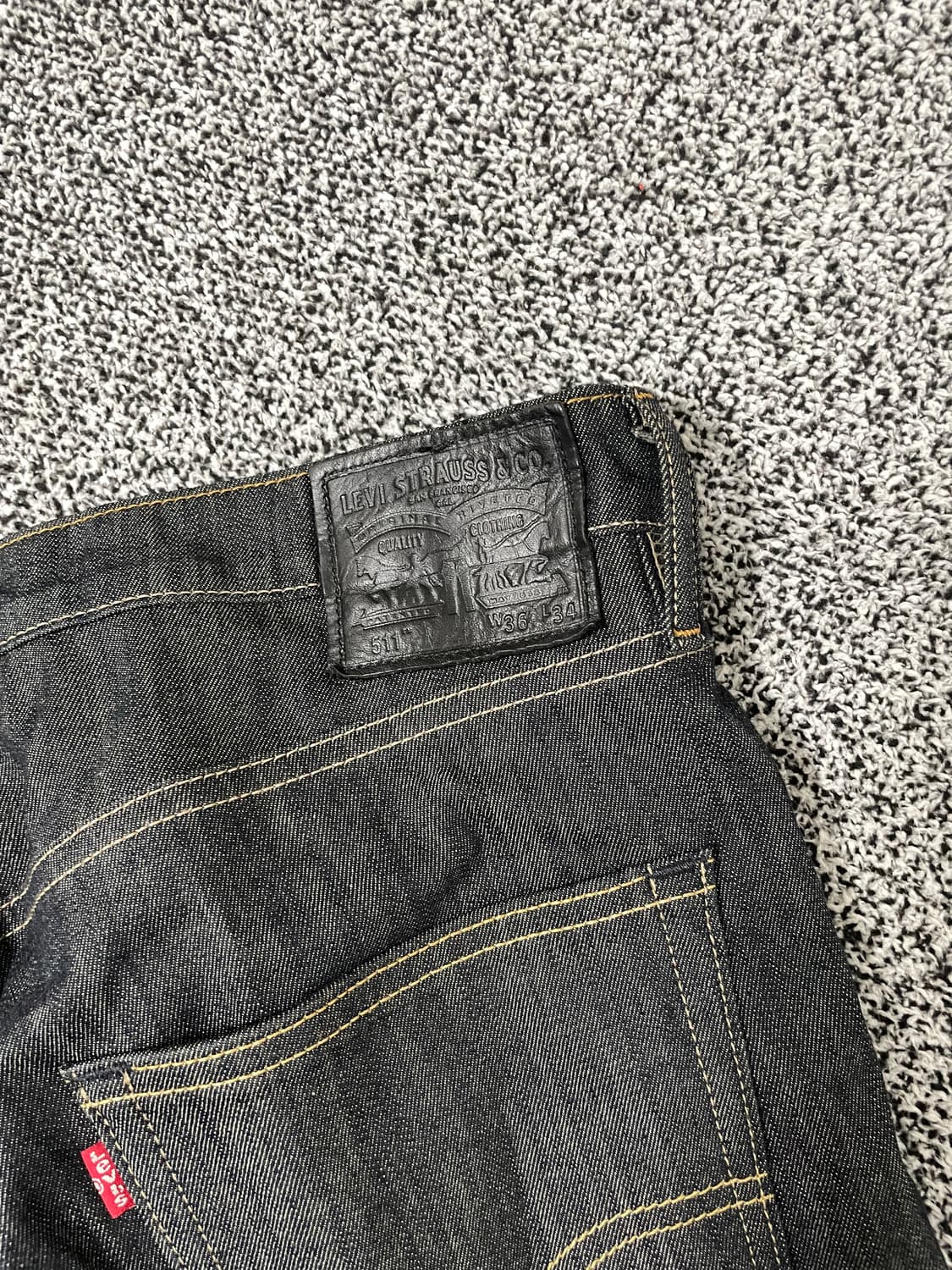 빈티지9. 리바이스 슬림 511 생지 흑청 데님팬츠 청바지 상품이미지4