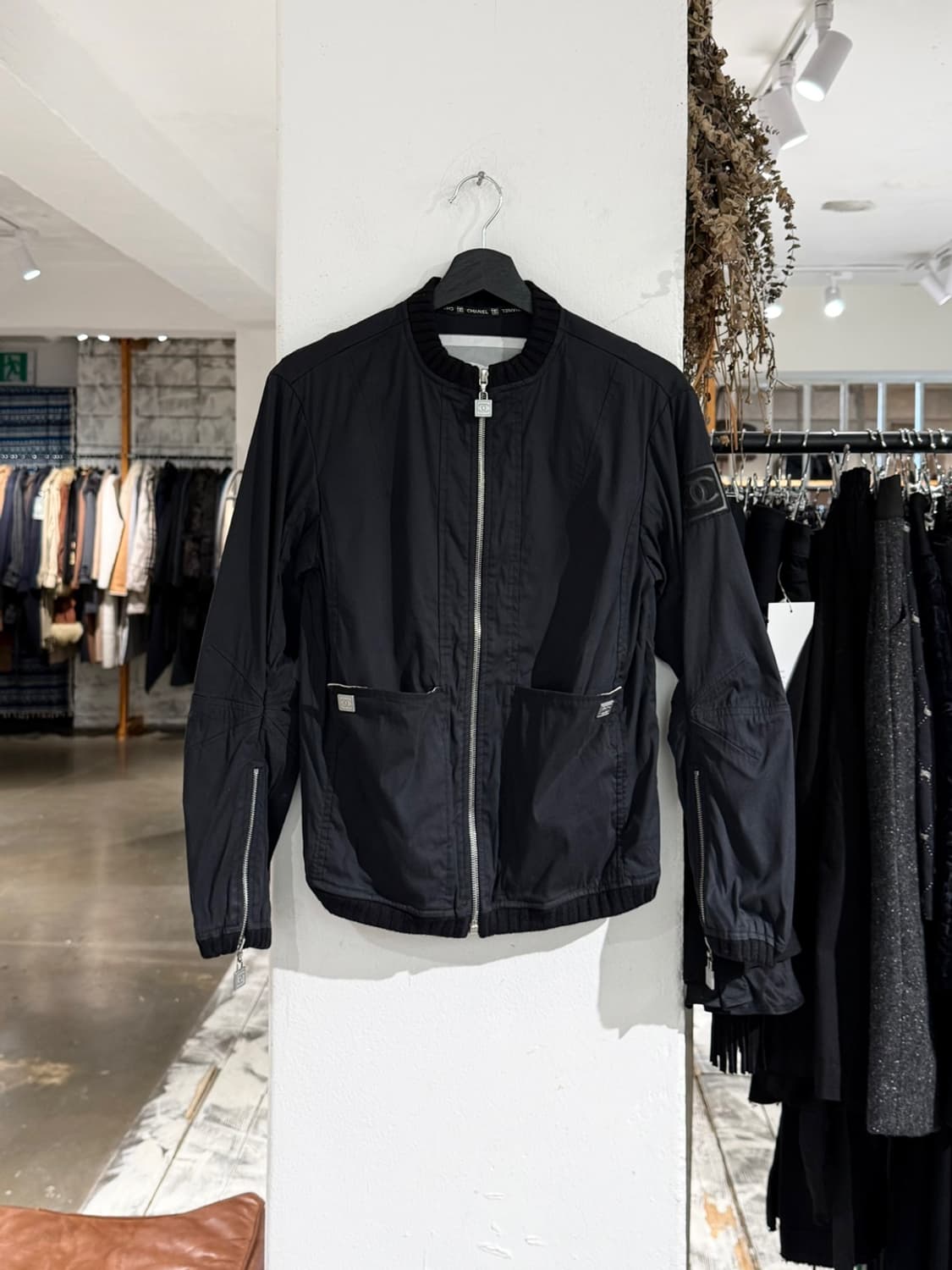 샤넬 스포츠 03aw 블랙 코튼 블루종 자켓 상품이미지1