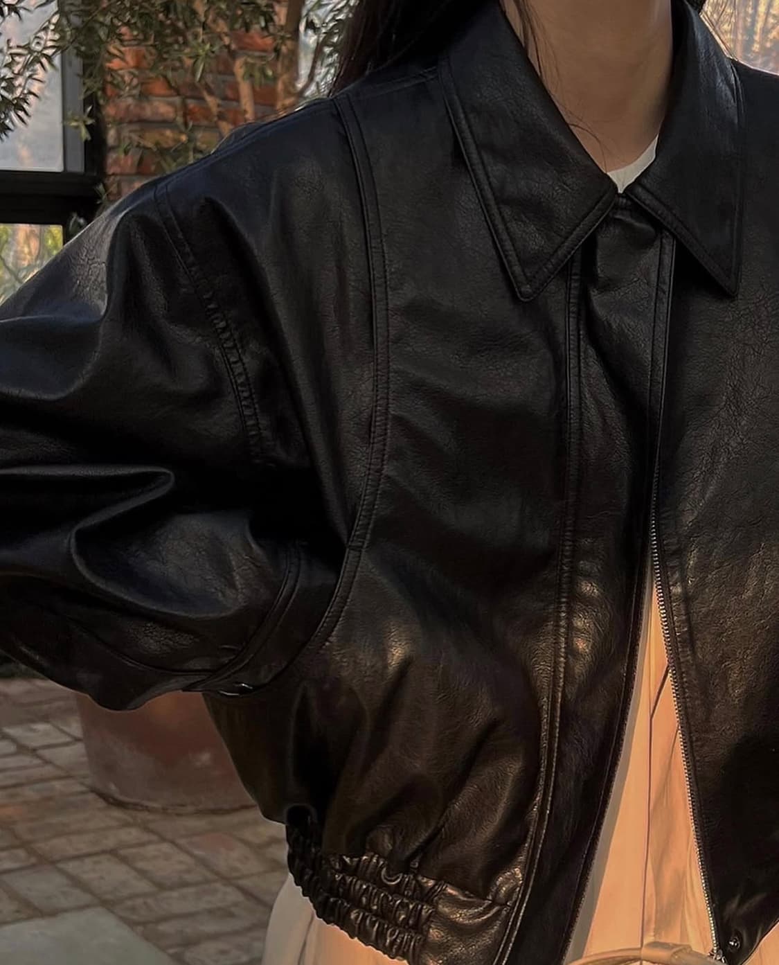 트리밍버드 플래킷 레더 블루종 재킷 상품이미지8