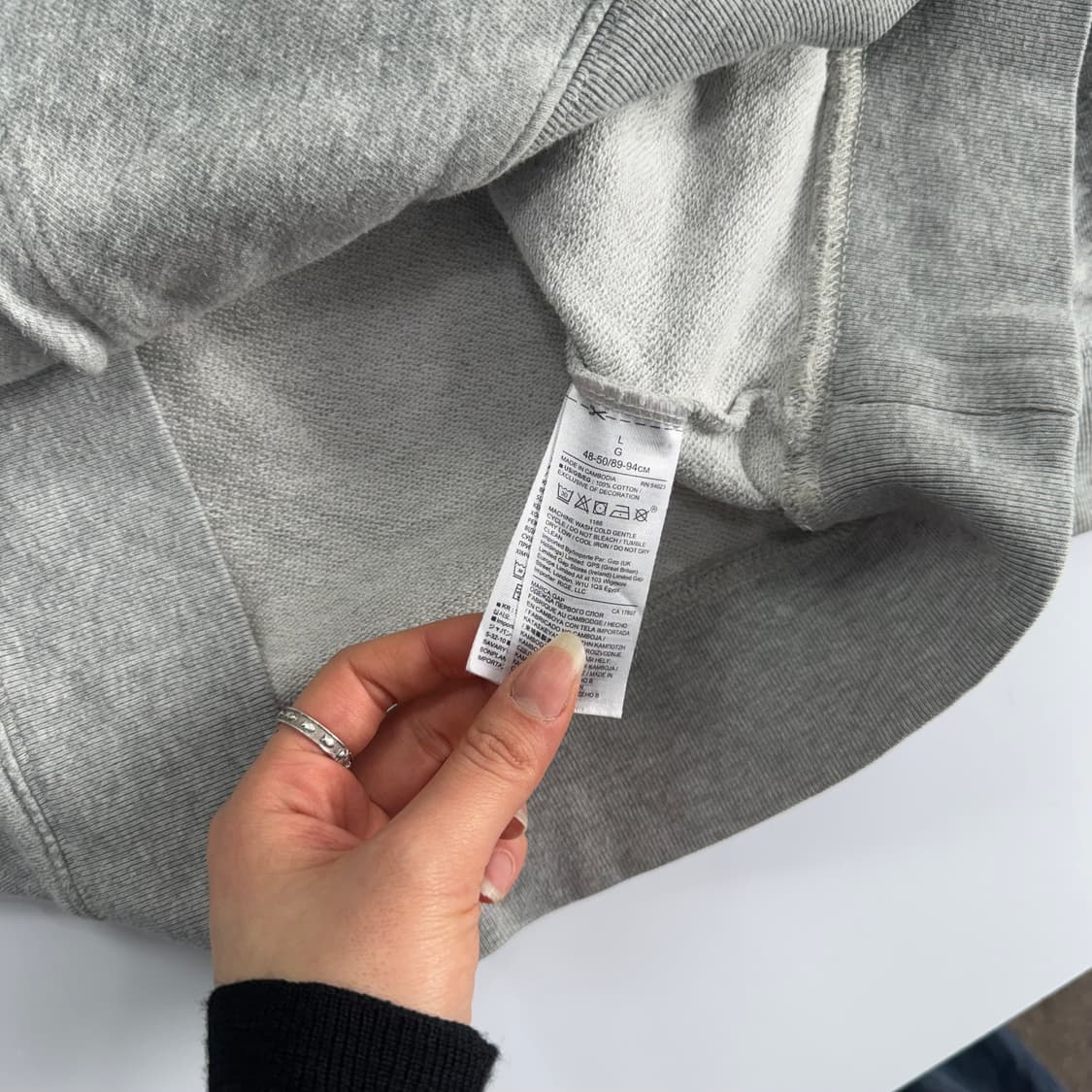 Gap 갭 네이비 로고 그레이 후드티 상품이미지6