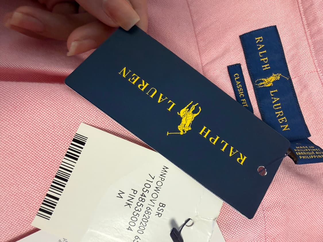 새상품 폴로 랄프로렌 남성 옥스포드 셔츠 핑크 m 상품이미지6