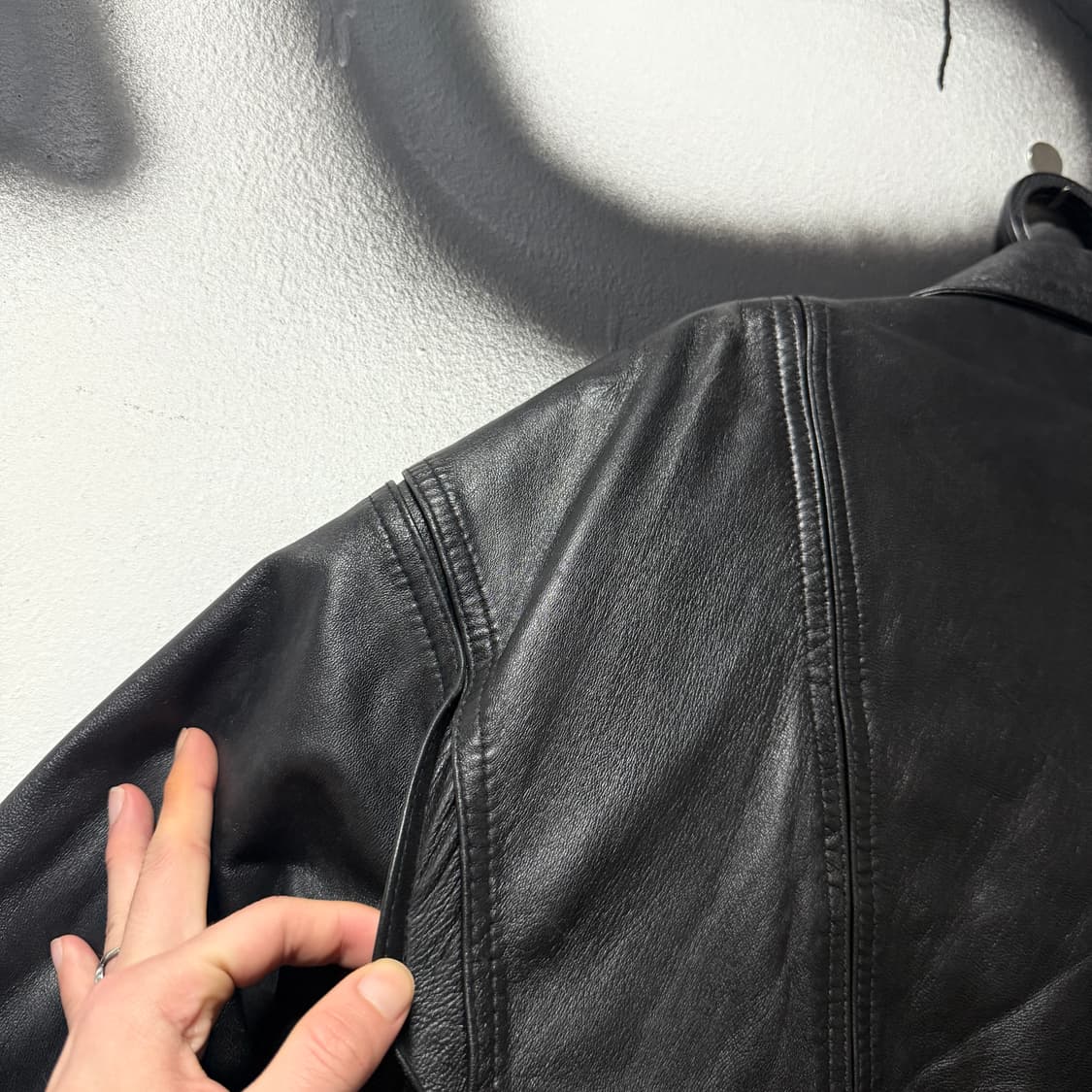 VTG 빈티지 100% 쉽스킨 절개 디테일 퀼팅 양가죽 봄버 자켓 상품이미지8