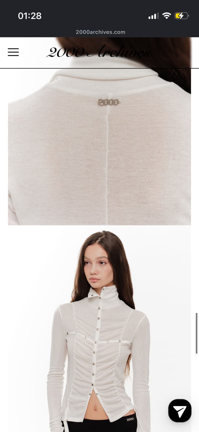 LENA SHIRRING HIGH NECK TOP (CREAM) 상품이미지4