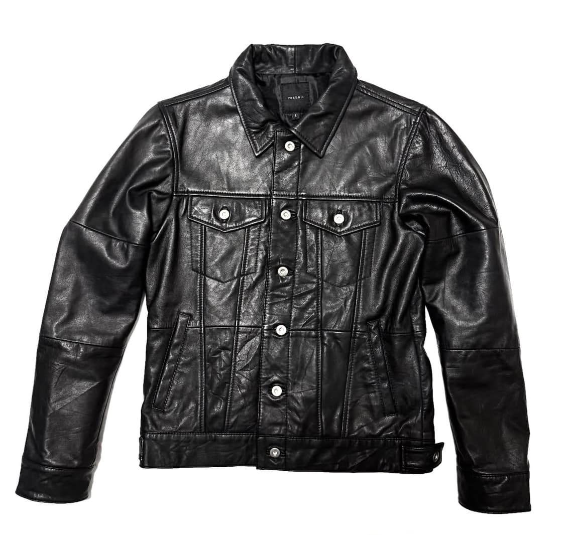 roshell - 레더 패치워크 트러커 자켓 상품이미지1
