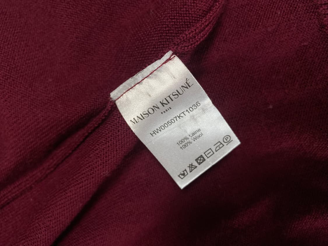 메종키츠네 폭스 패치 가디건 버건디 M 상품이미지3