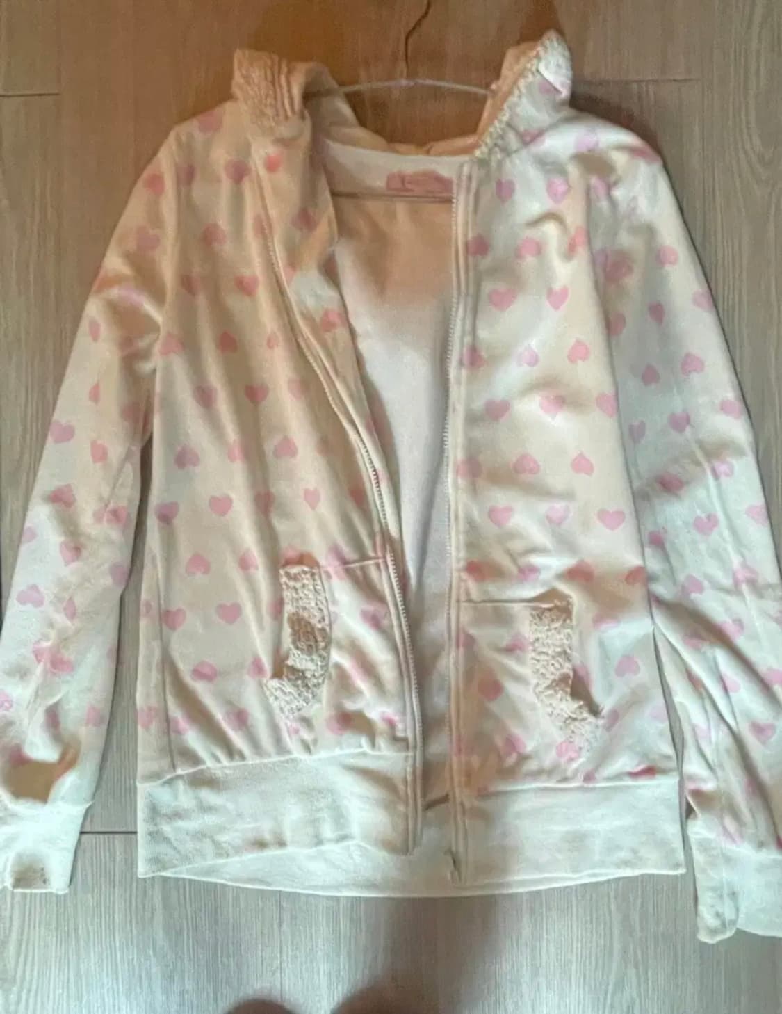 히메갸루 후드집업 핑크하트 핀터깔 상품이미지1