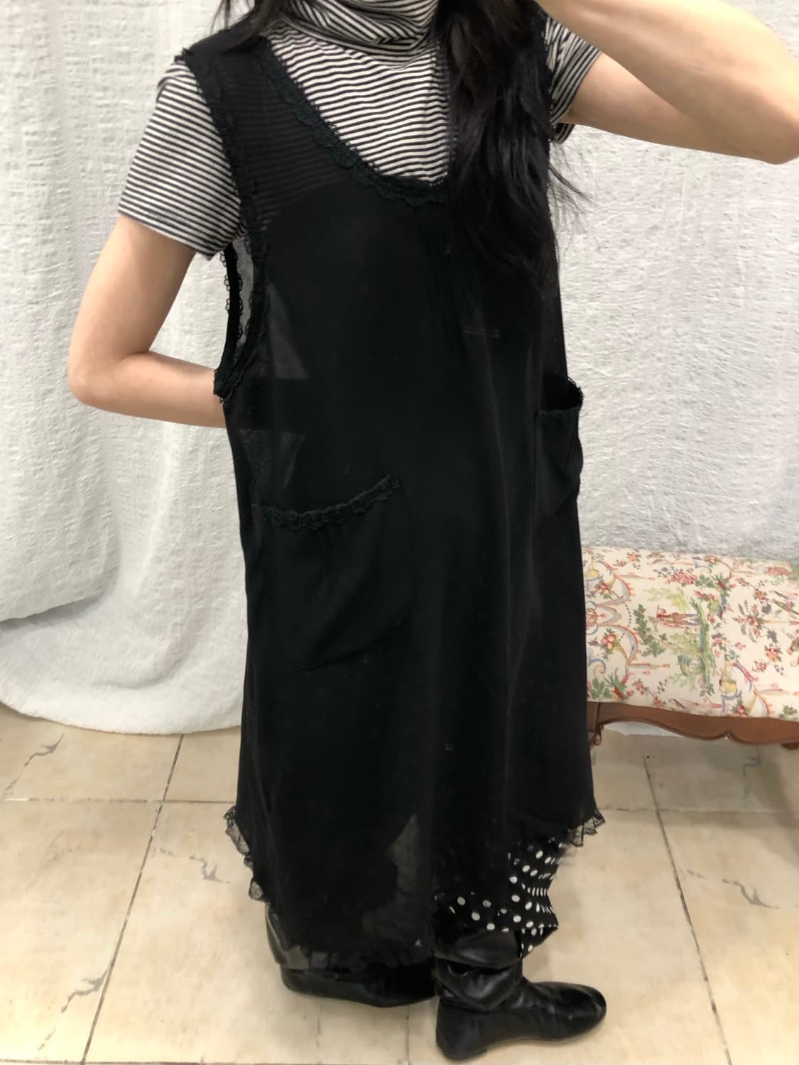 Sheer overlay one-piece 상품이미지2