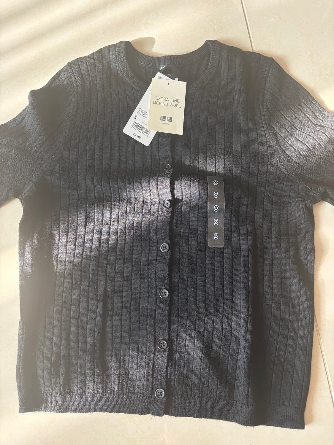 유니클로 메리노 립 크루넥 쇼트 가디건 여성 카디건 상품이미지3