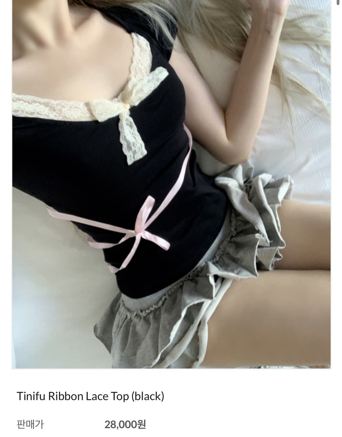 스젠 suzen TInifu Ribbon Lace Top 리본 레이스탑 상품이미지7