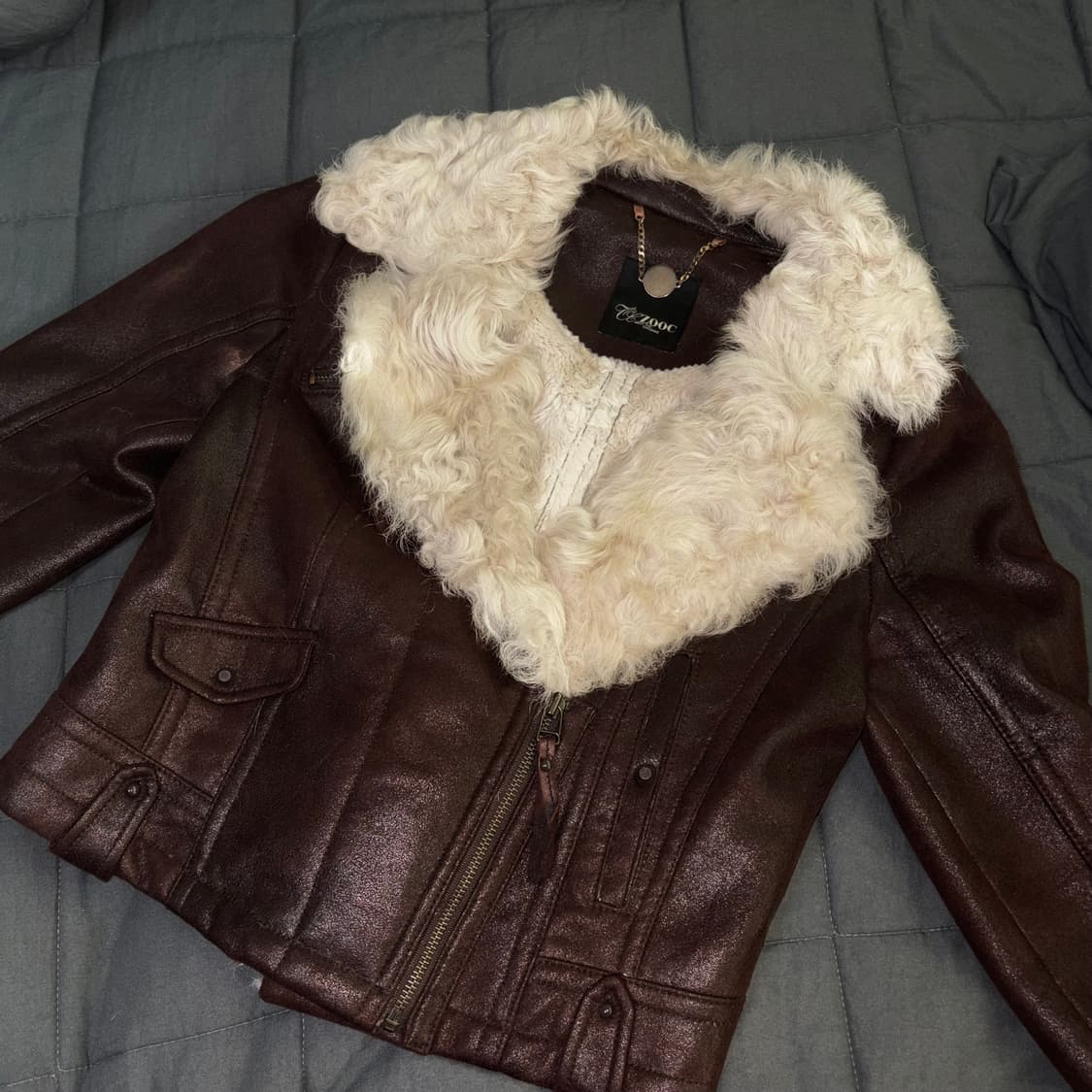 빈티지 레더 퍼 무스탕  상품이미지5