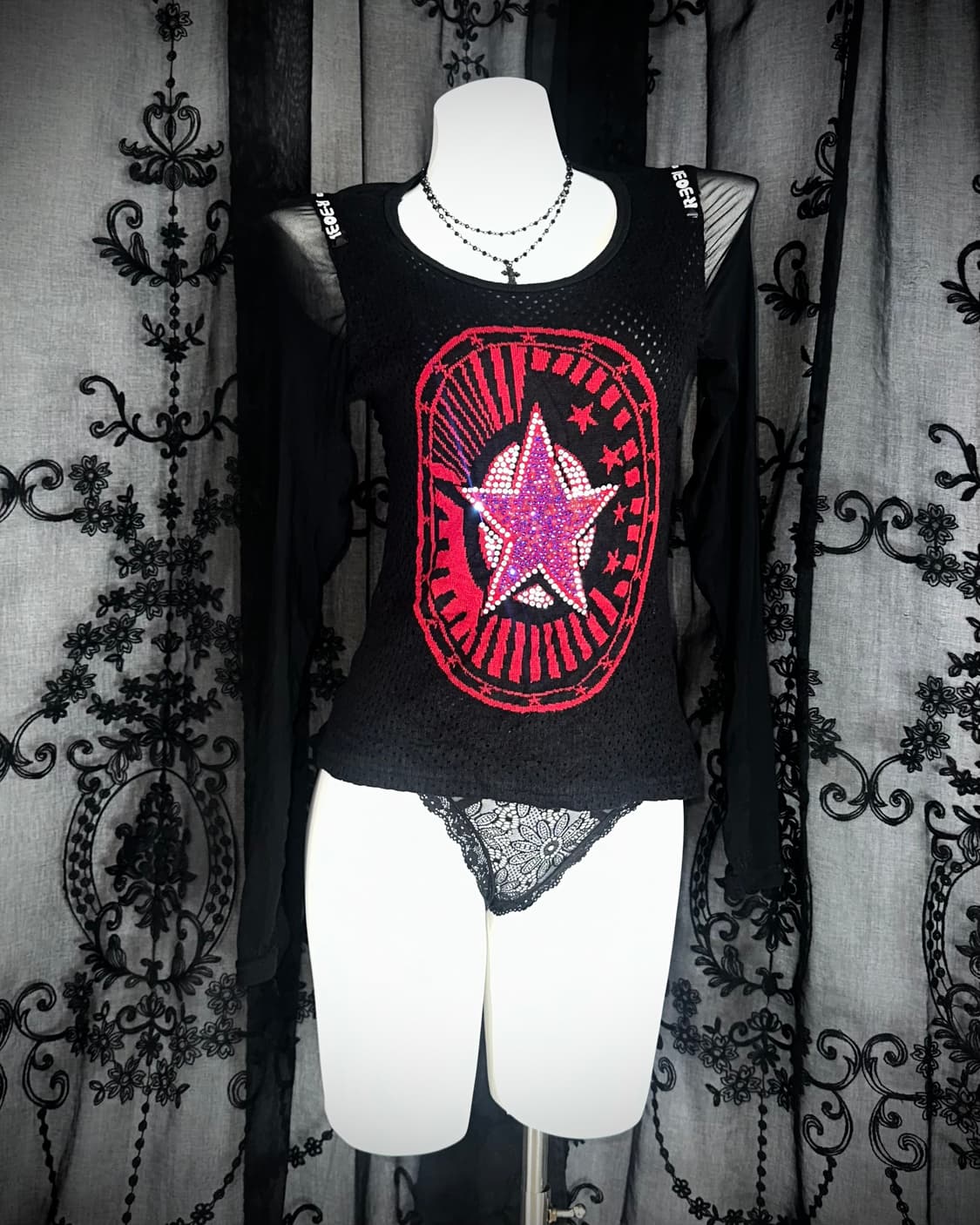 see-through star top 상품이미지1