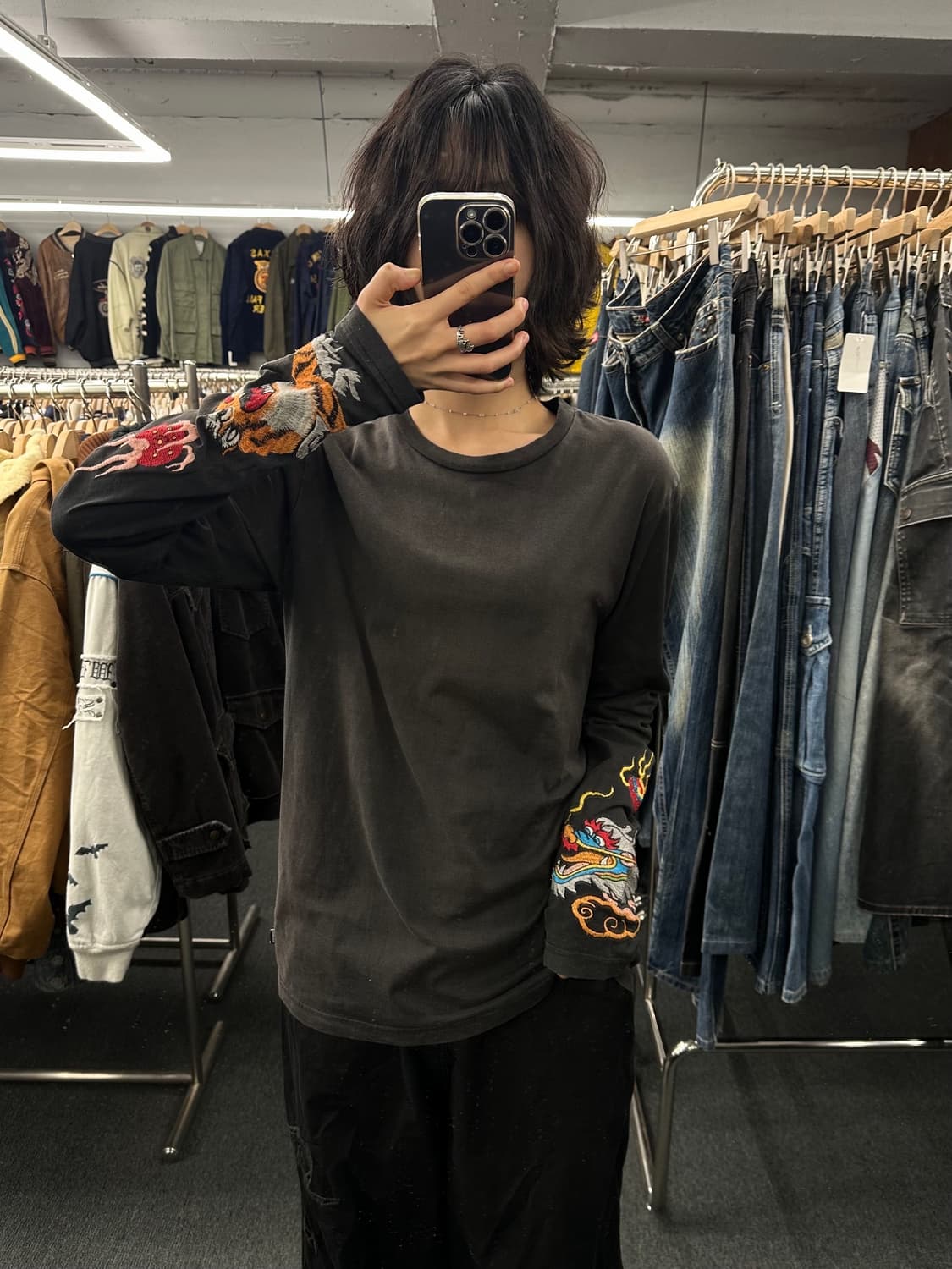 S)디젤 빈티지 양팔 자수 포인트 롱슬리브 상품이미지1