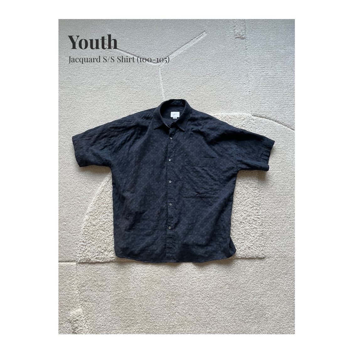 Youth 네이비 자카드 반팔 셔츠 (100-105) 상품이미지1