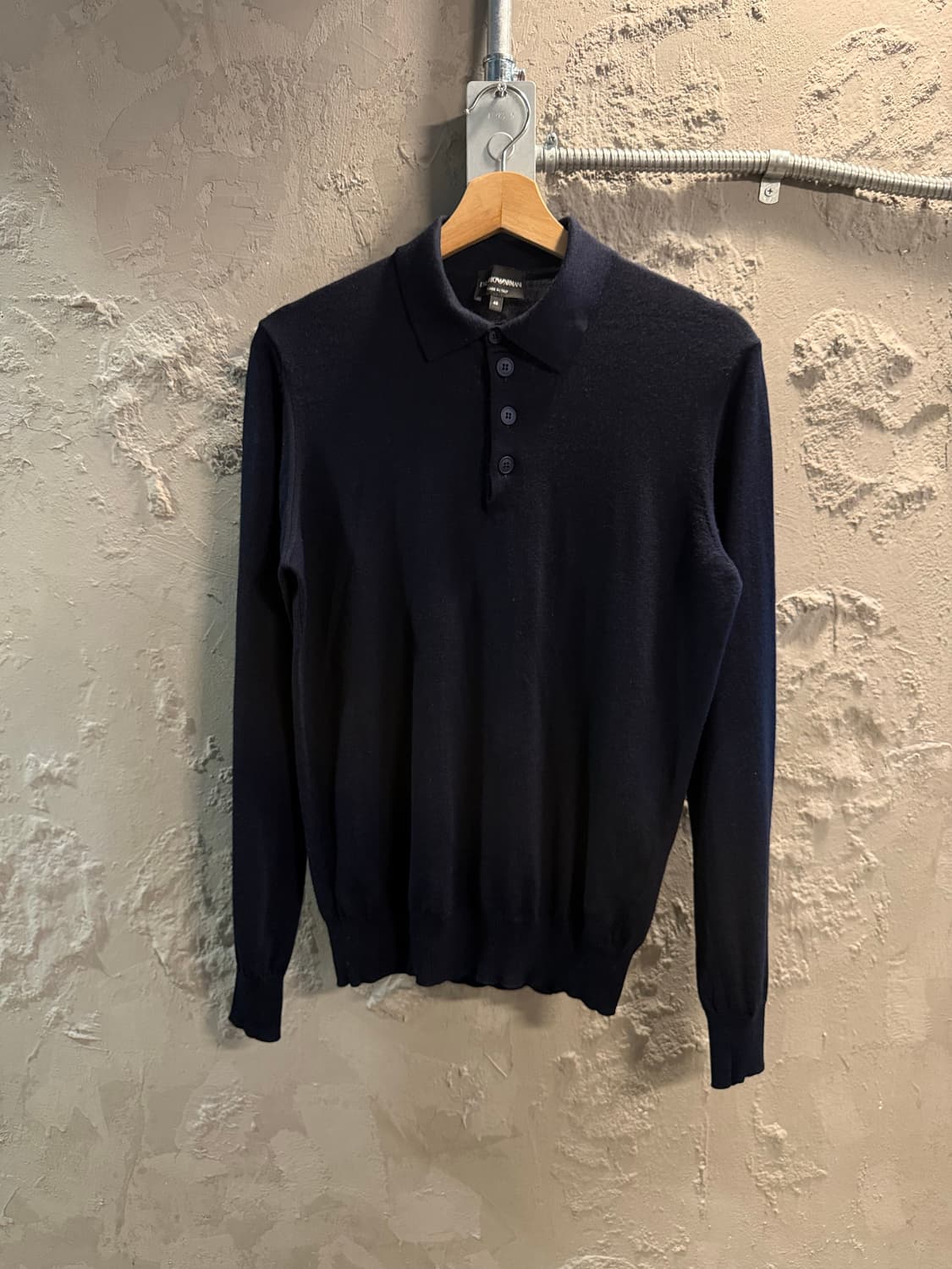 48 엠포리오아르마니 ARMANI 울 니트 폴로 네이비 상품이미지1
