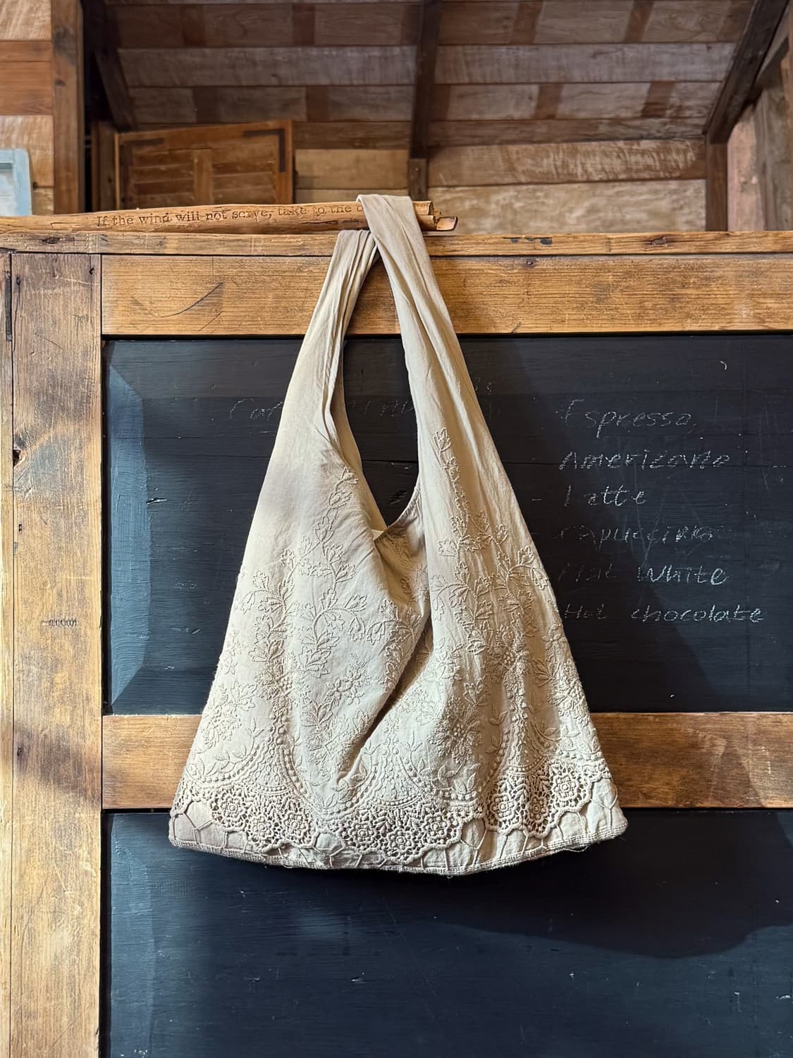 Crochet Embroidered Linen Bag 0089 상품이미지1
