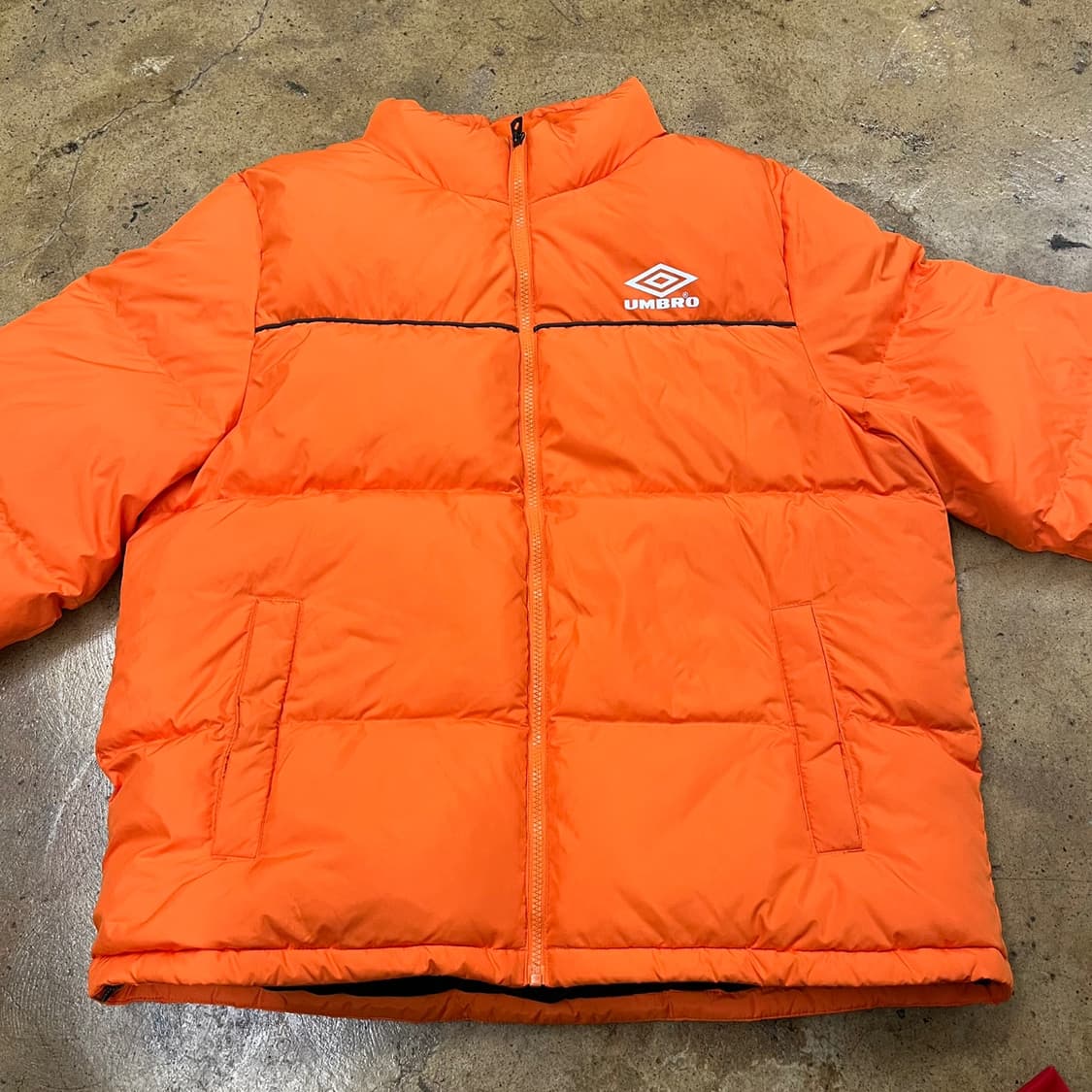 [정품/105] 엄브로 숏 다운 패딩 점퍼 오렌지 b16 상품이미지3