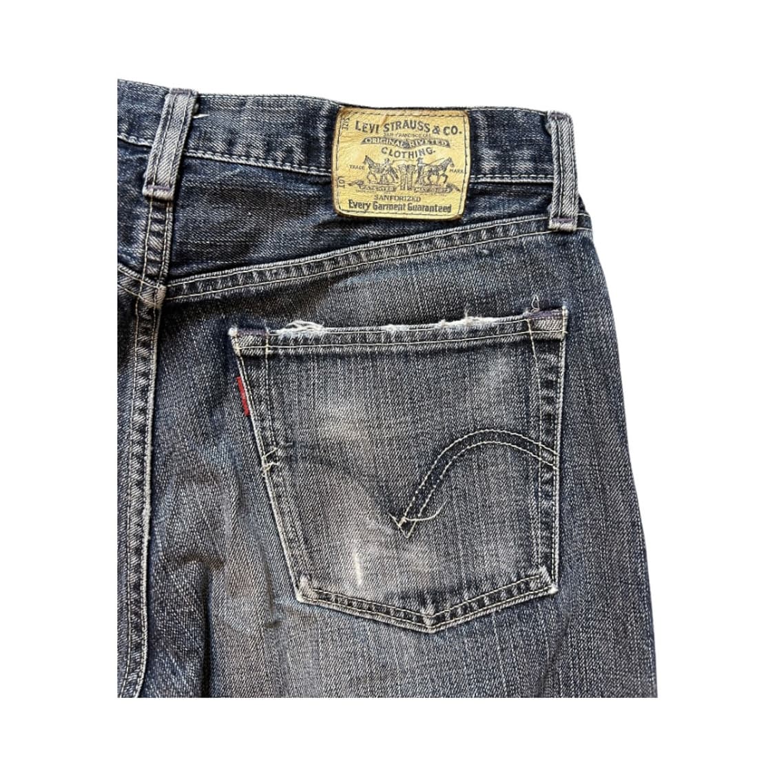 (M) 리바이스 JPN 인디고 워싱 데미지 스트레이트 데님팬츠 BD-01 상품이미지3