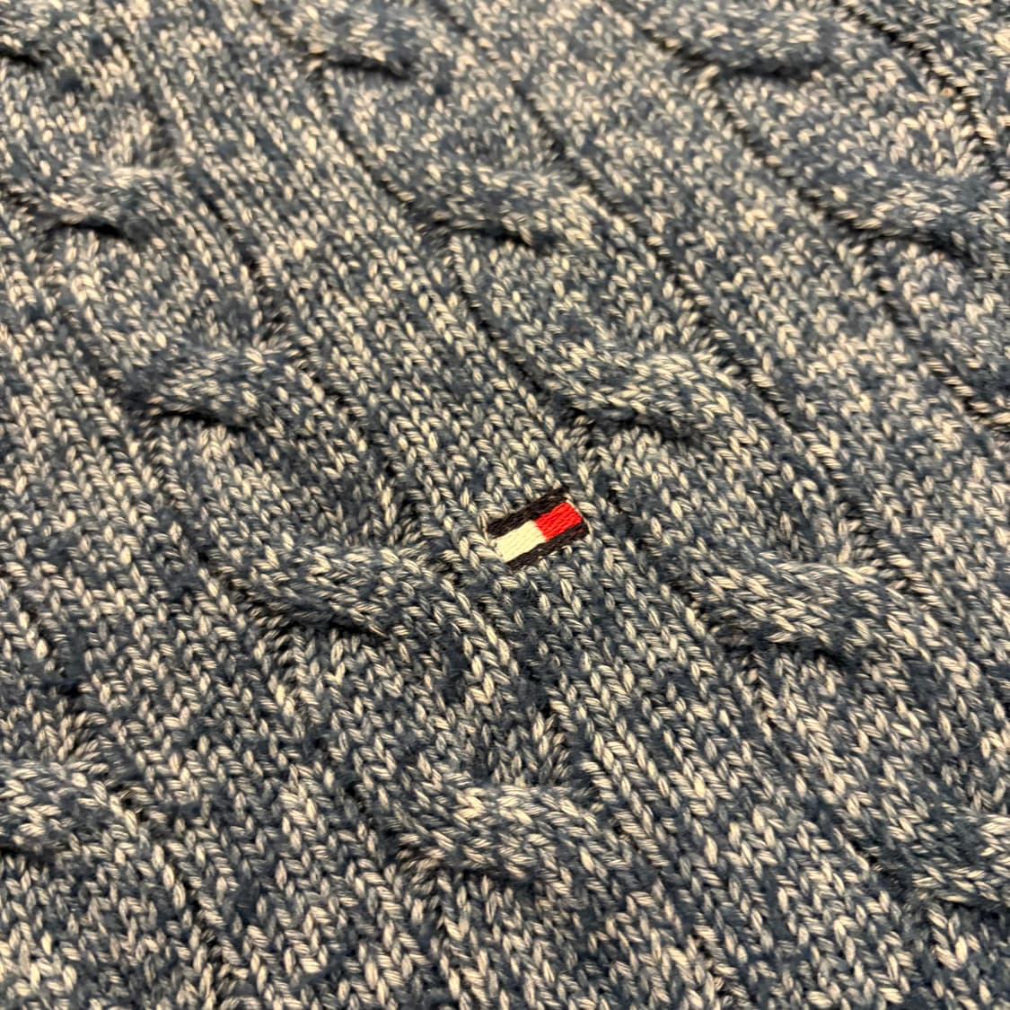 [S] 타미힐피거 케이블 꽈배기 니트 스웨터 블루 D783  상품이미지5