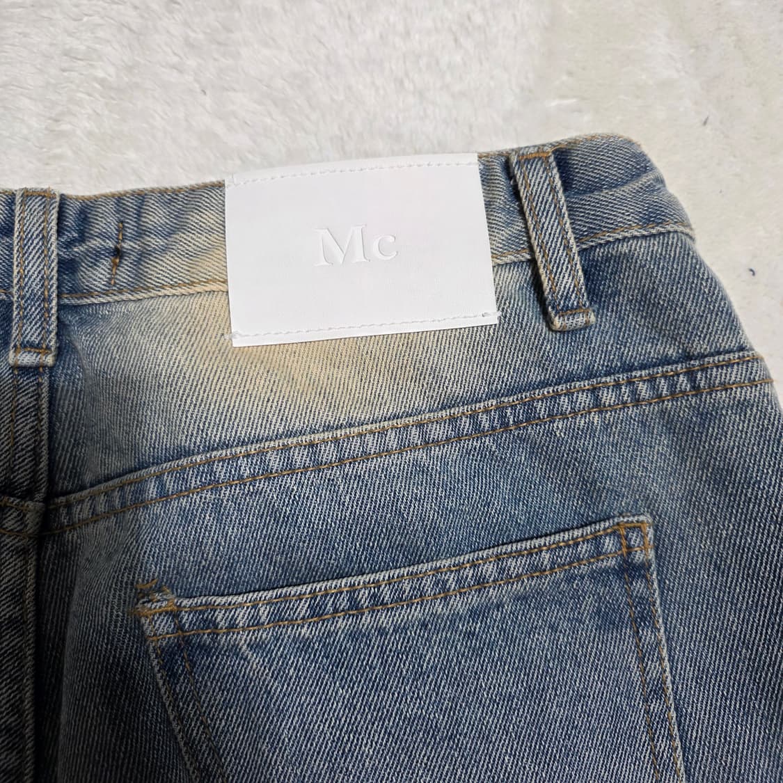 (L)공용 밀리언코르 빈티지 워싱 와이드 데님 팬츠 상품이미지4