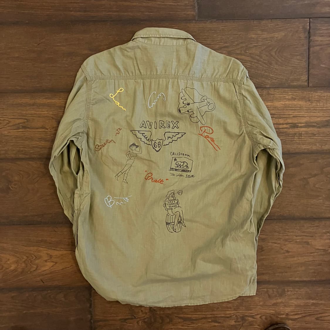 아비렉스 핸드스케치 코튼/린넨 셔츠 L 상품이미지6