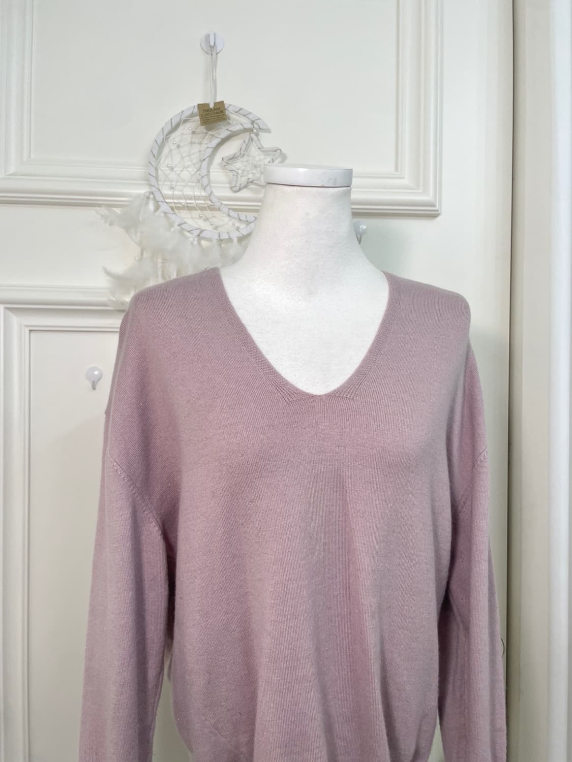 dark lavender v-neck glitter knit top 상품이미지5