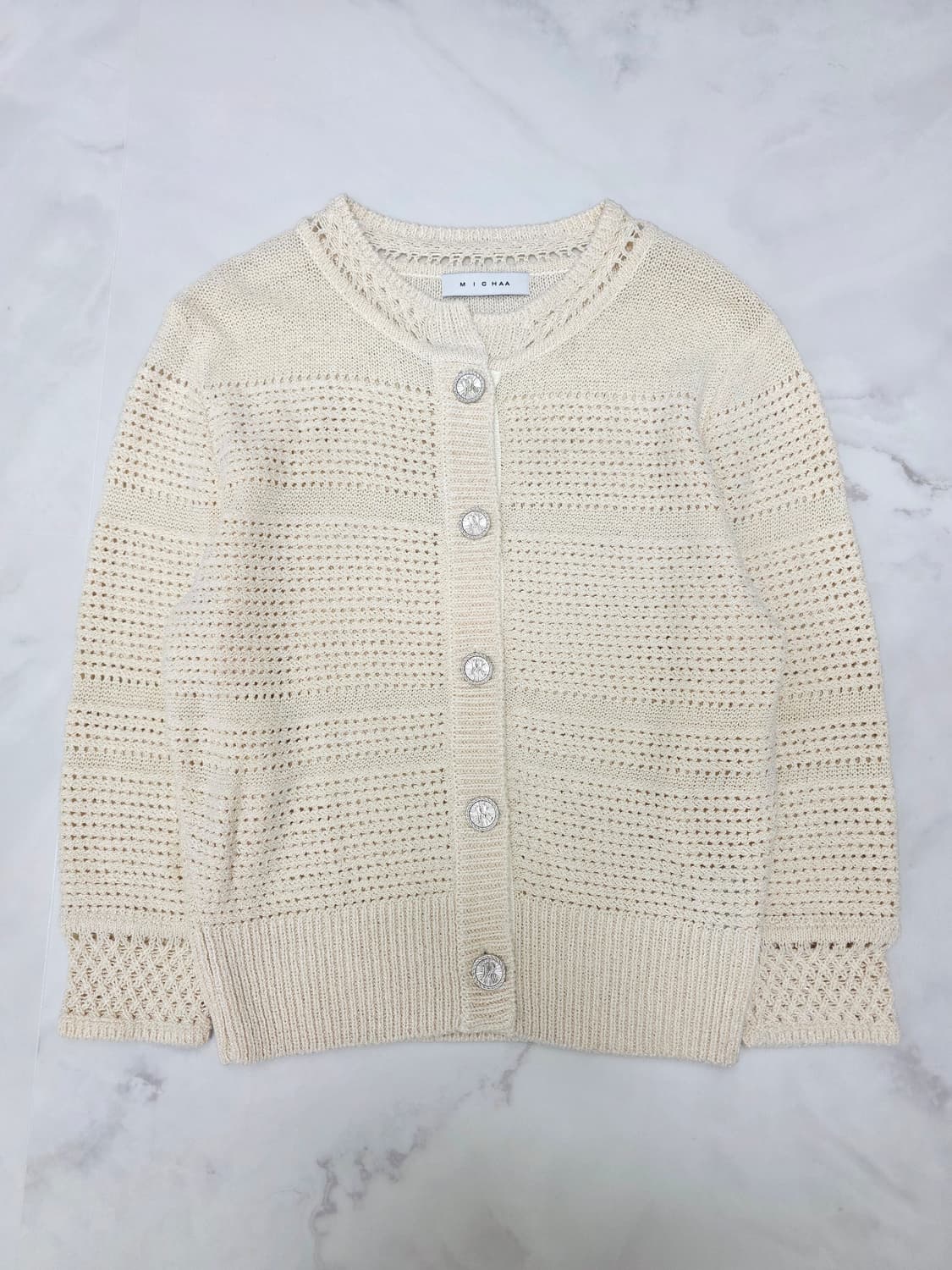 한섬 MICHAA 미샤 크림 실크 가디건 F 상품이미지1
