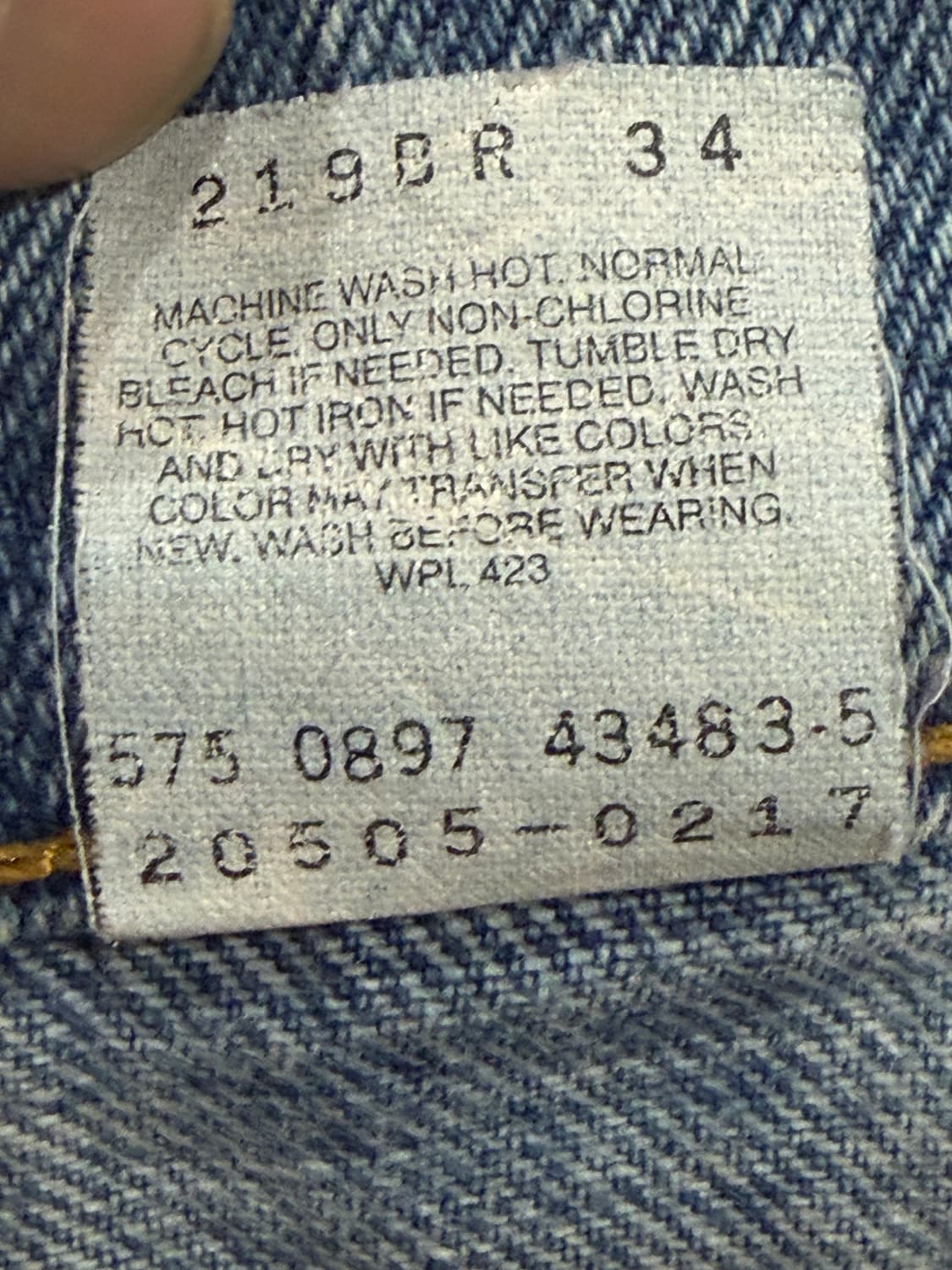 90s 빈티지 리바이스 505 스트레이트 데님 연청 상품이미지5