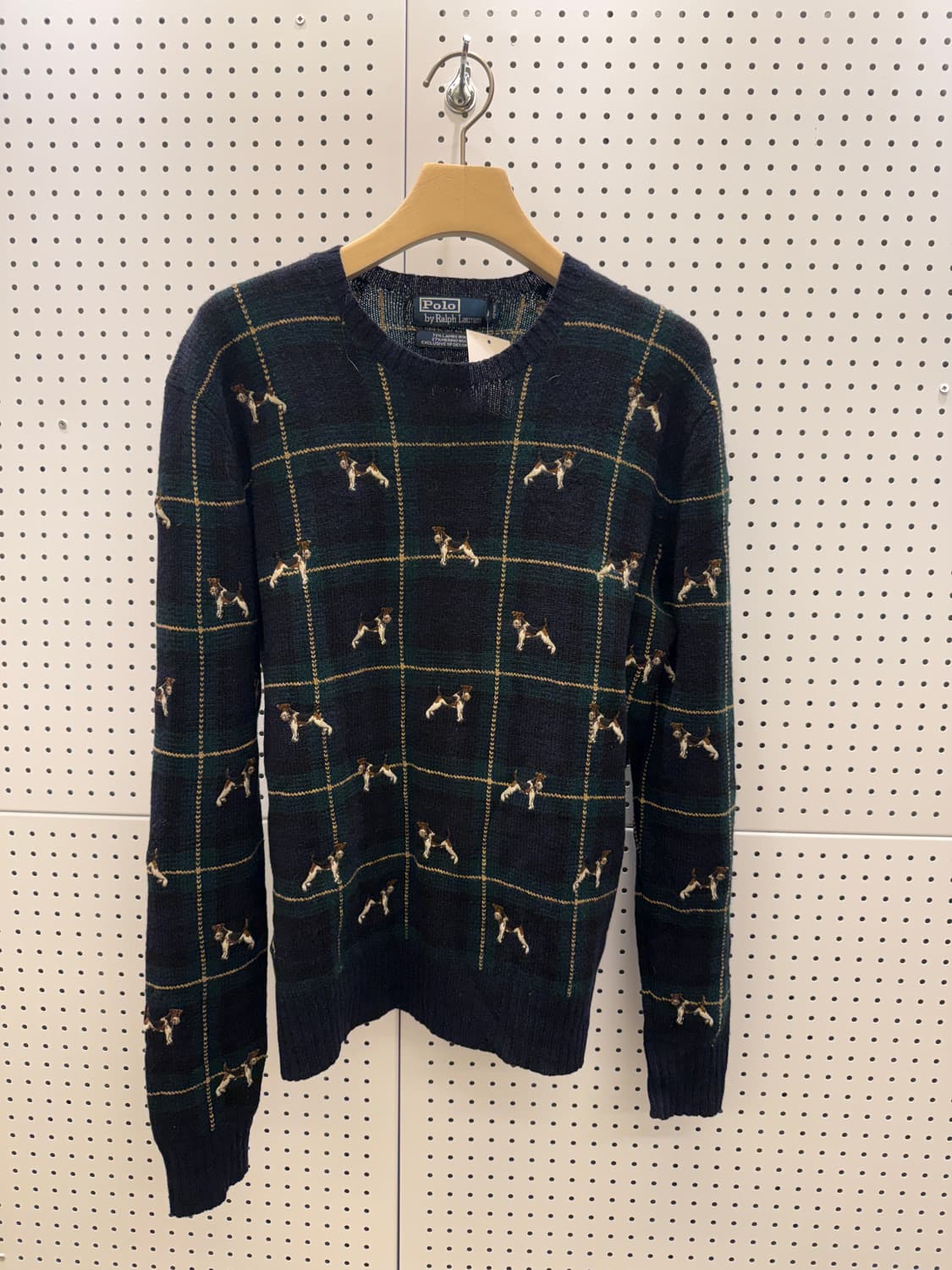 폴로 랄프로렌 도그 자수 체크 울 니트 U802 상품이미지2