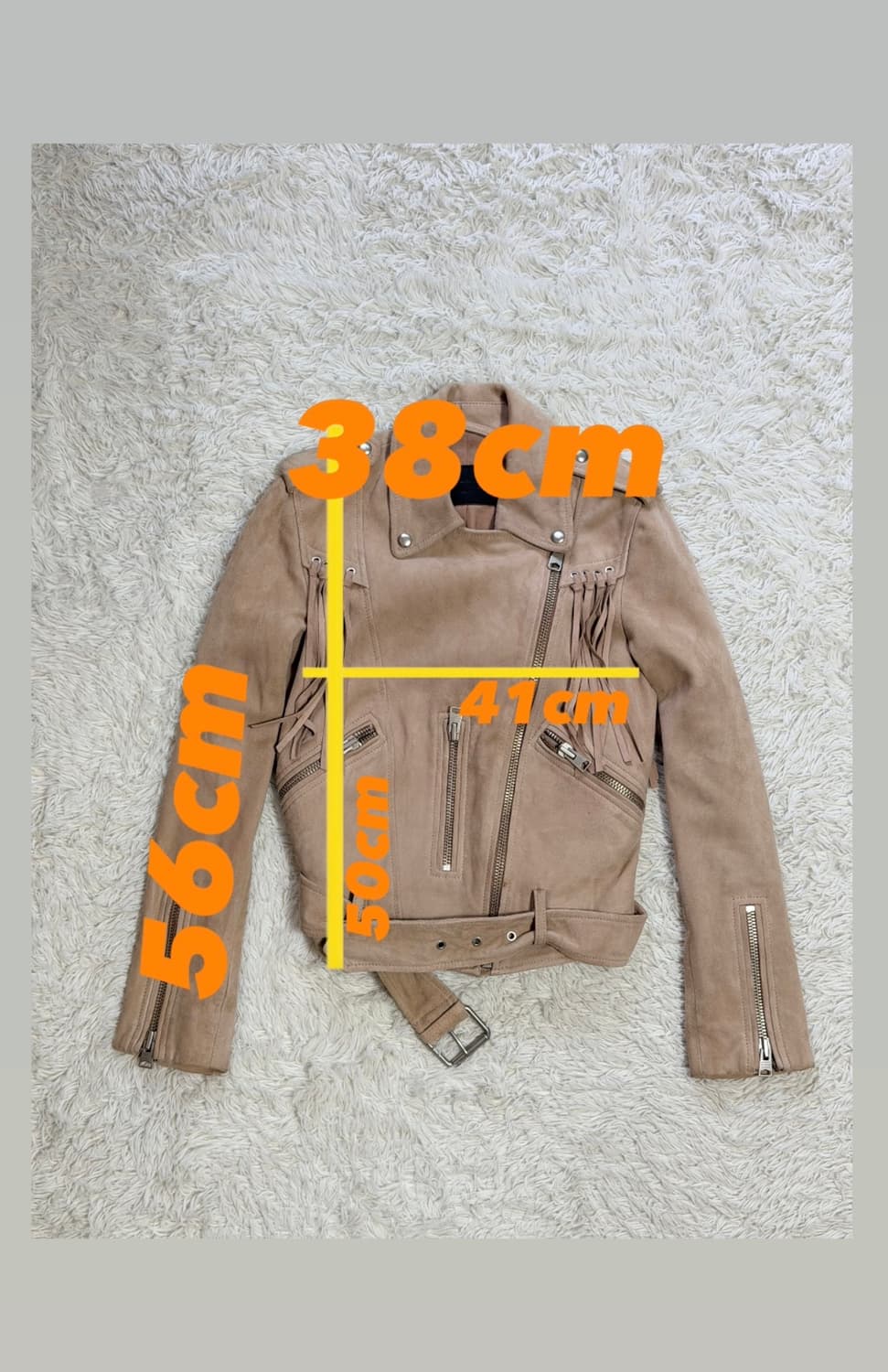 (AllSaints) 정품 여성 프릴 스웨이드 라이더 자켓 상품이미지3