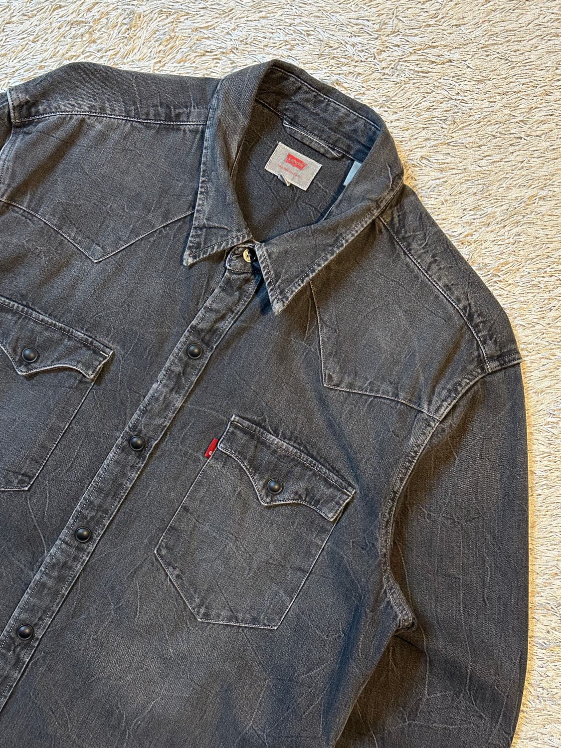 리바이스 LEVI'S 웨스턴 투포켓 데님 셔츠 흑청 상품이미지2