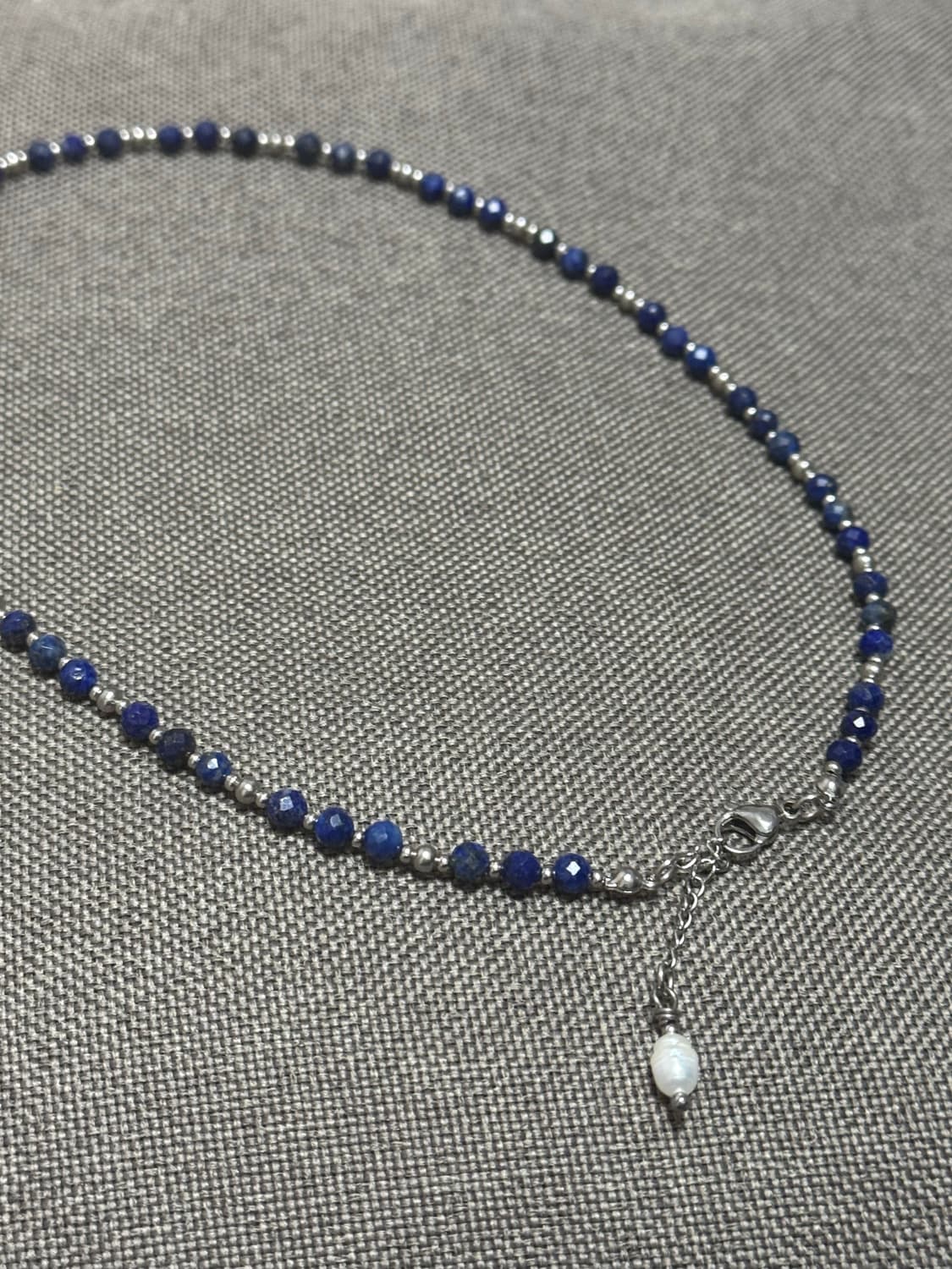 (핸드메이드) 천연석 라피스라줄리 천연담수진주 목걸이 상품이미지5