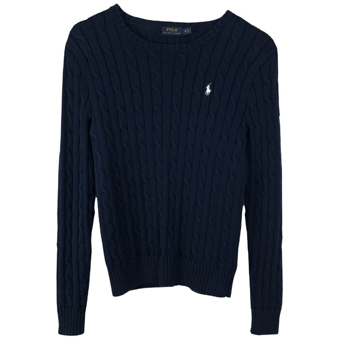 [폴로 랄프로렌] 포니 로고 자수 케이블 꽈배기 니트 네이비 M18590 상품이미지2