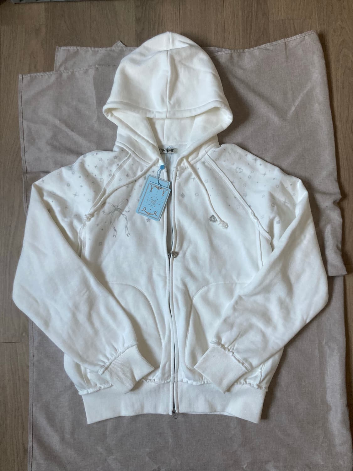 코이세이오 트윙클 후드집업 오프화이트 상품이미지2