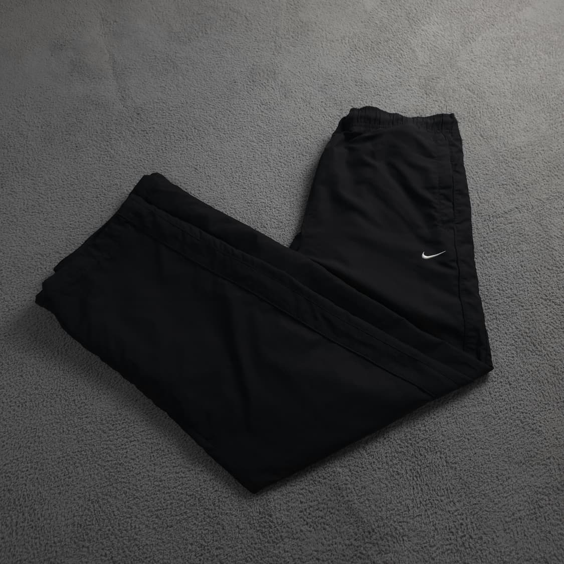 00s 나이키 올드스쿨 블랙 와이드 우븐 스트링 트랙팬츠 (XL) 상품이미지1