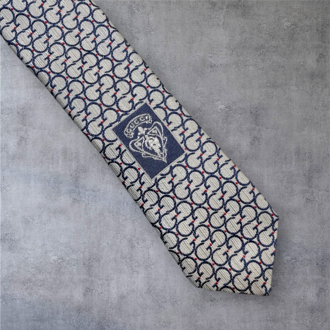 구찌 Gucci 라이트그레이 인터로킹 G 패턴 실크 넥타이 상품이미지6