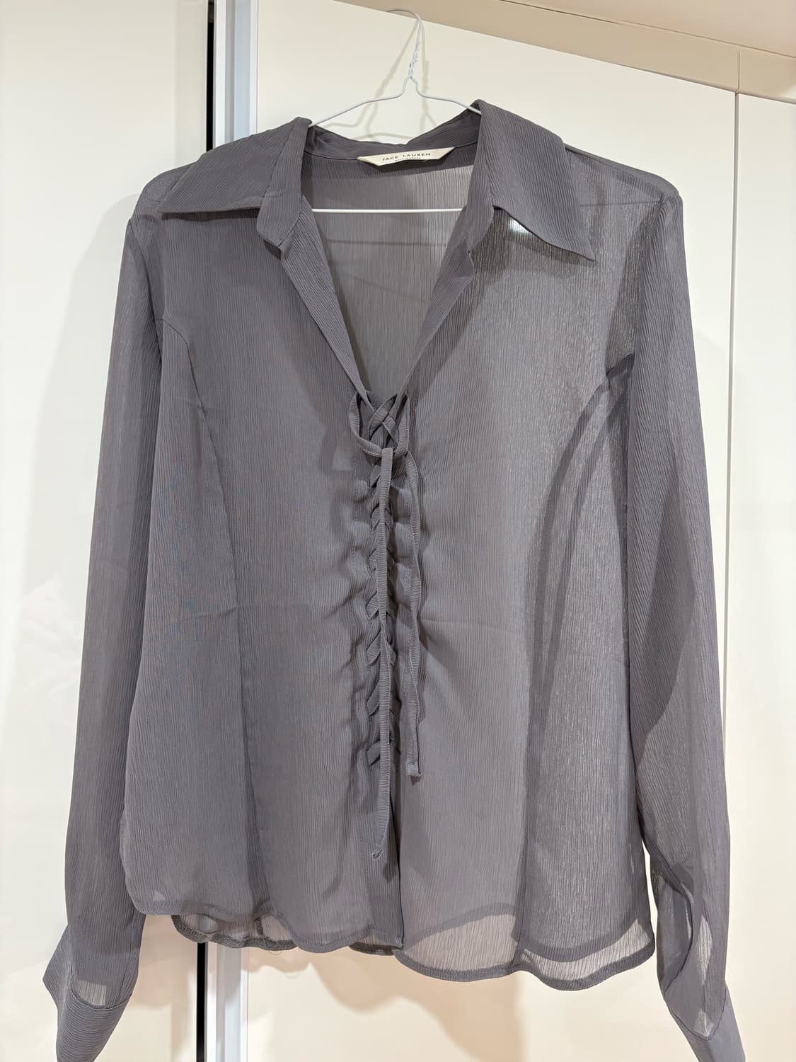 새상품🩵애즈온 시스루 블라우스 셔츠 원가4.5 상품이미지5