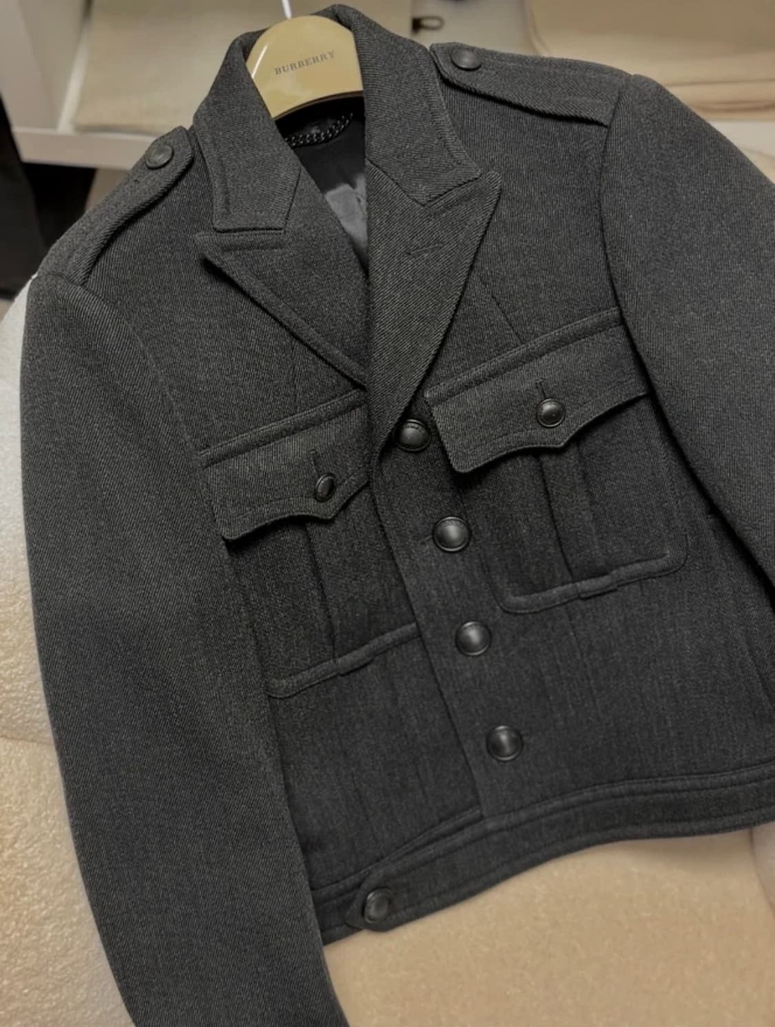 (100) 버버리프로섬 트리거 자켓 남성 다크 그레이 모직 자켓 / 솔로 상품이미지2