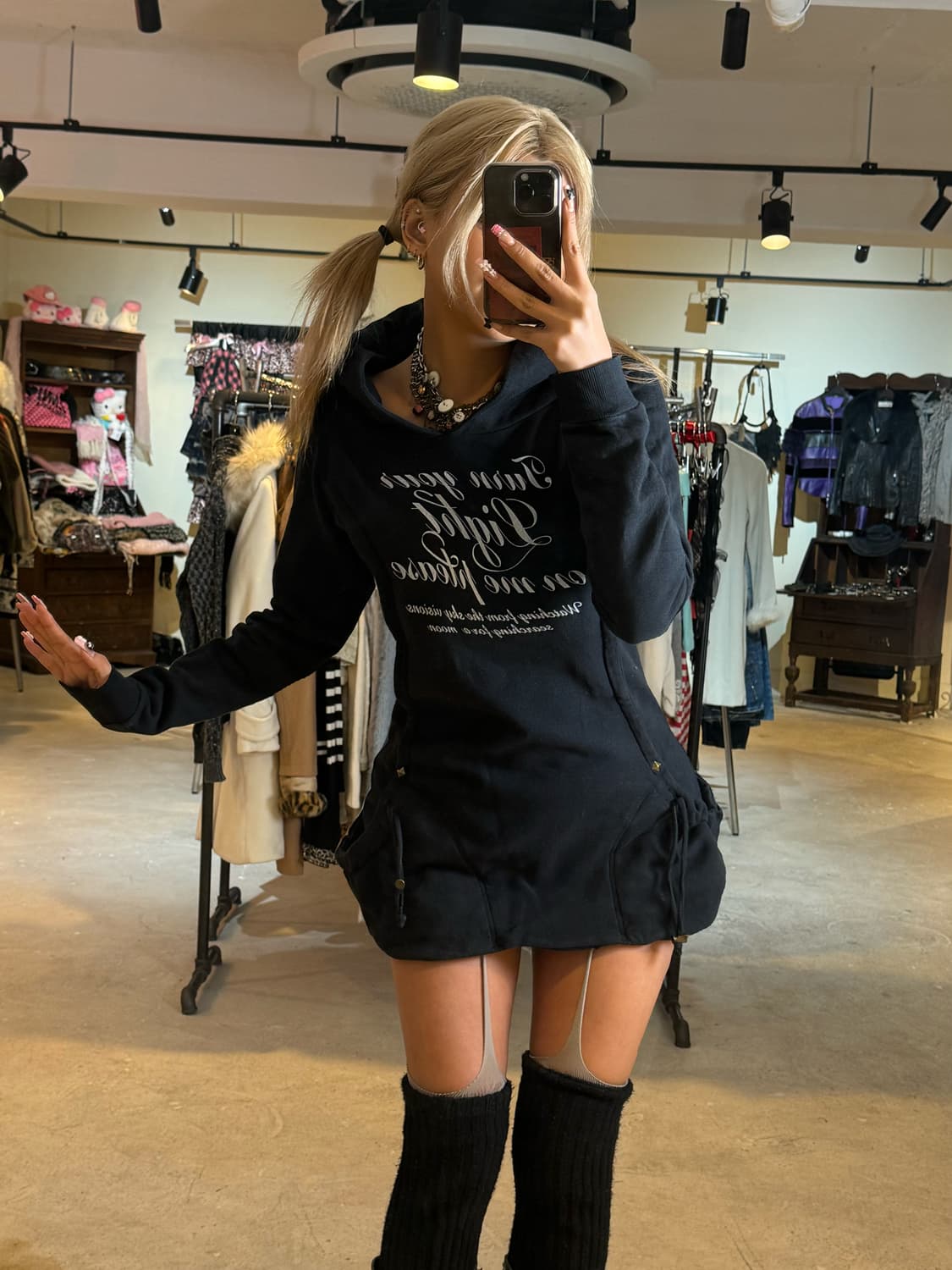 포켓 후드 원피스 상품이미지6