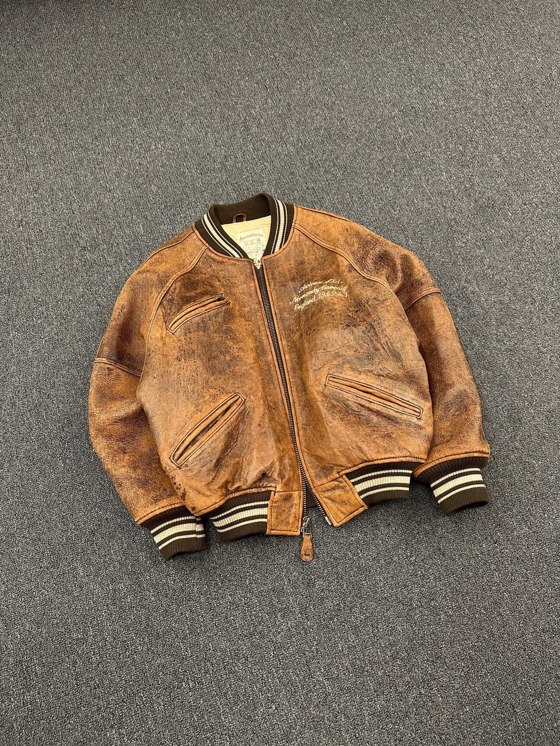 XS) 90s Avirex USA Real Leather Jacket 상품이미지2