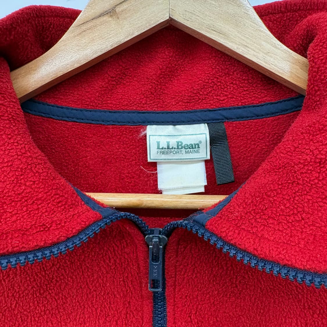 L.L.Bean 빈티지 하프집업 플리스 레드 여/M 상품이미지3