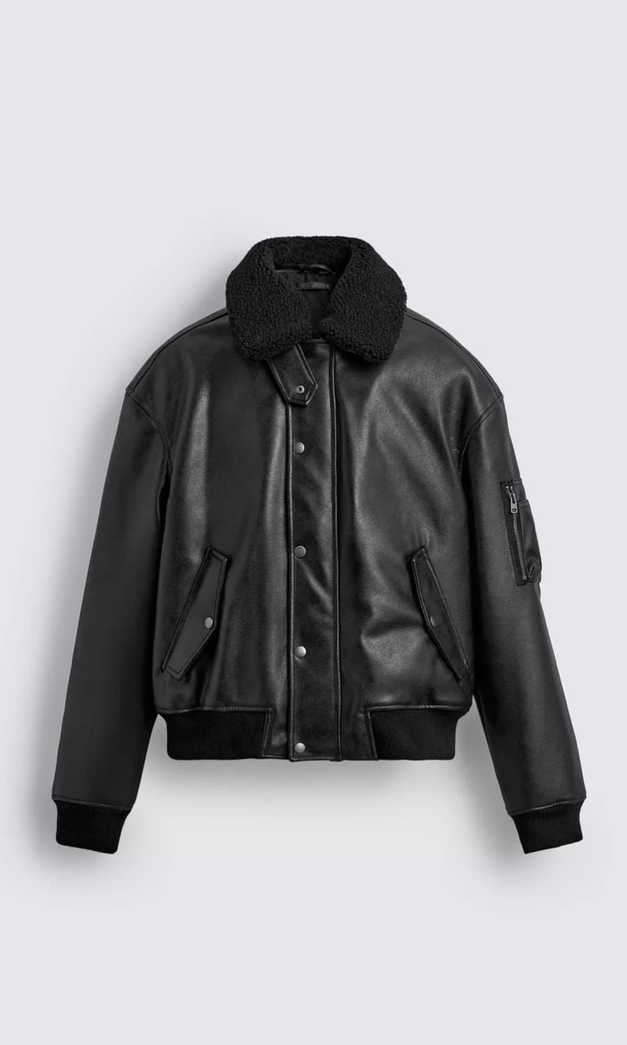 자라 레더 시어링 자켓 상품이미지1