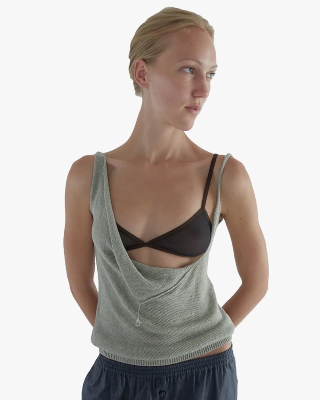 [S,M]팔로마울 Lotti 슬리브리스 탑/그린 상품이미지1