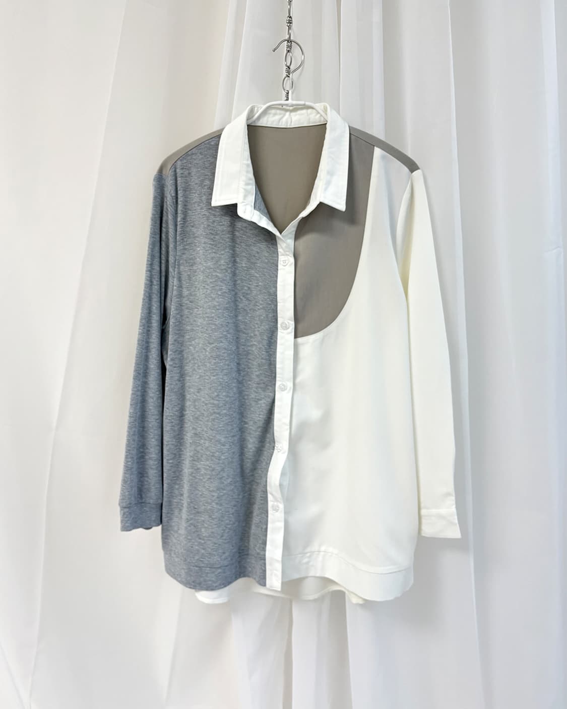 half & curve layered oversize shirt 상품이미지6