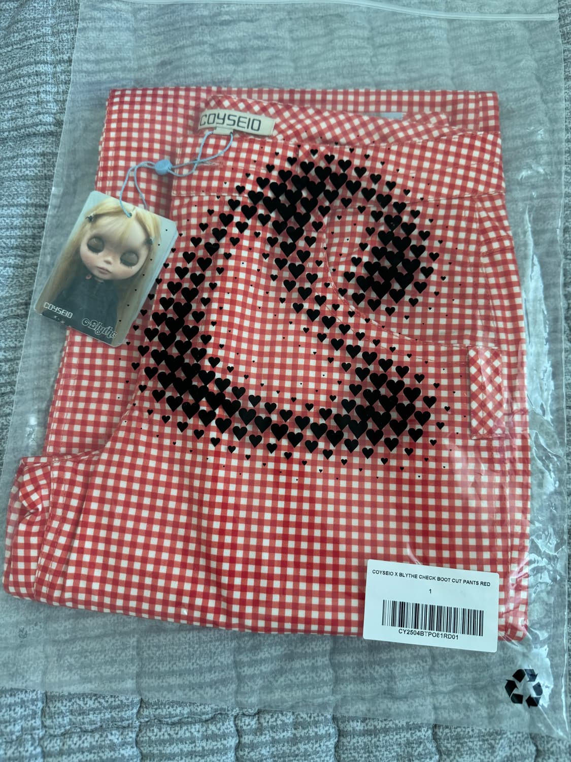 코이세이오 X 브라이스 체크 부츠 컷 팬츠 레드 상품이미지3