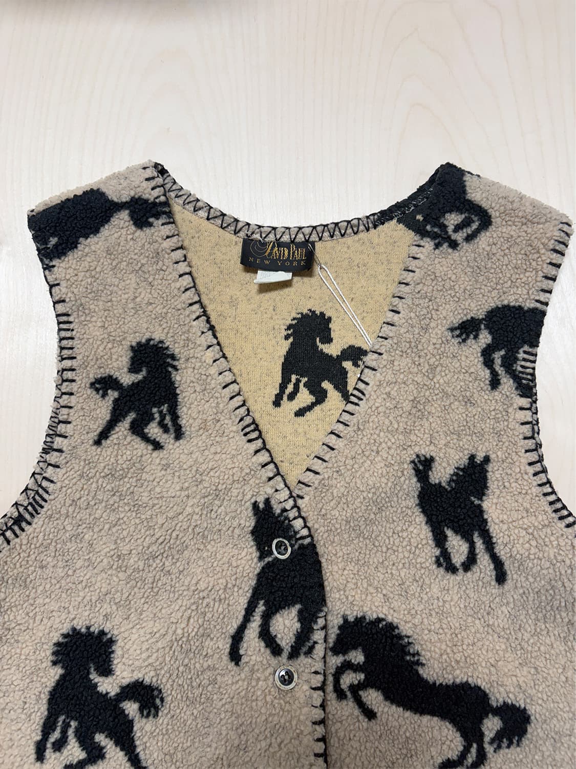 80s USA 빈티지 웨스턴 플리스 베스트  상품이미지6